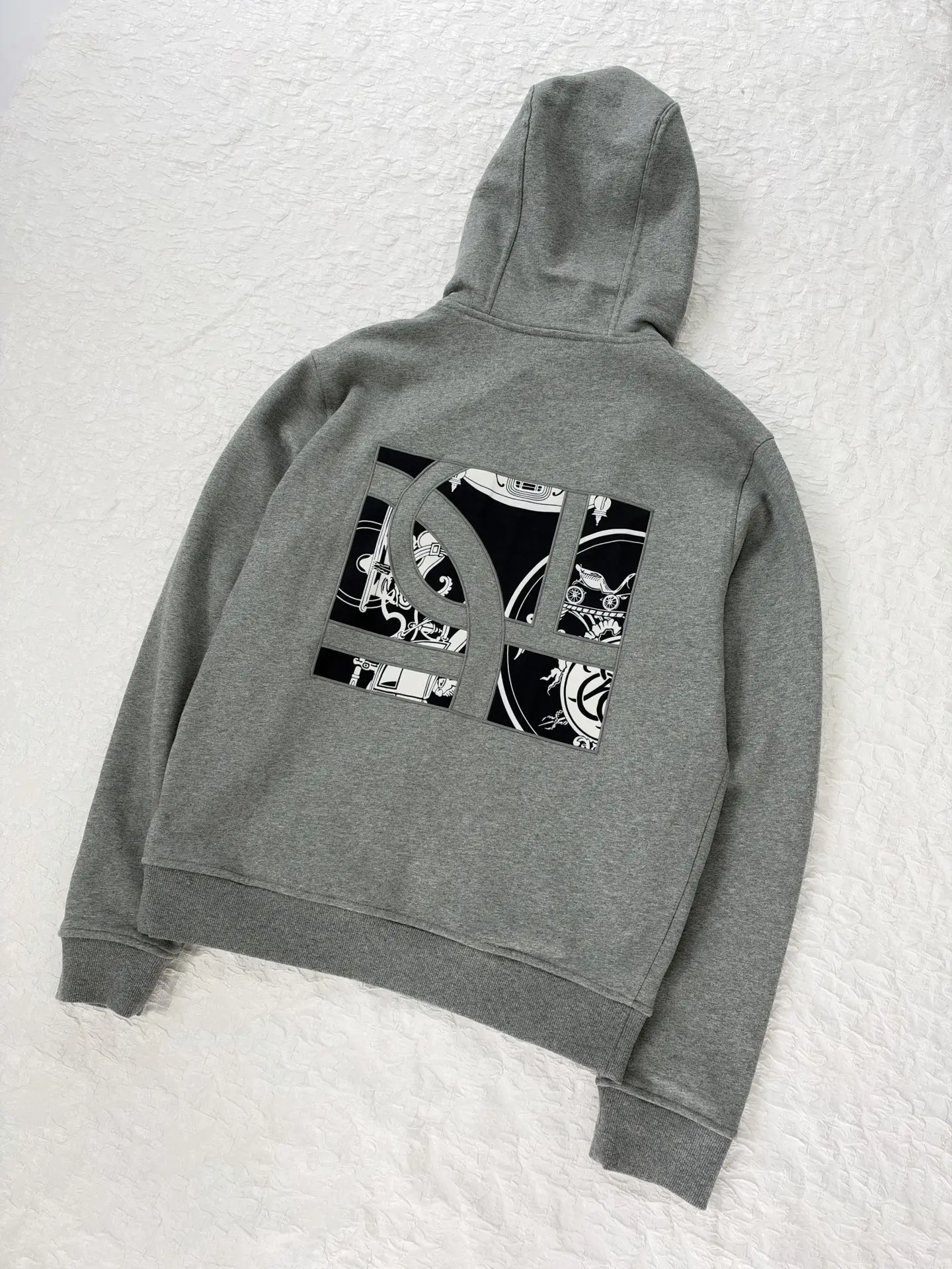 Patchwork Embroidered Zip-Up Hoodie D32520475 — view 3
