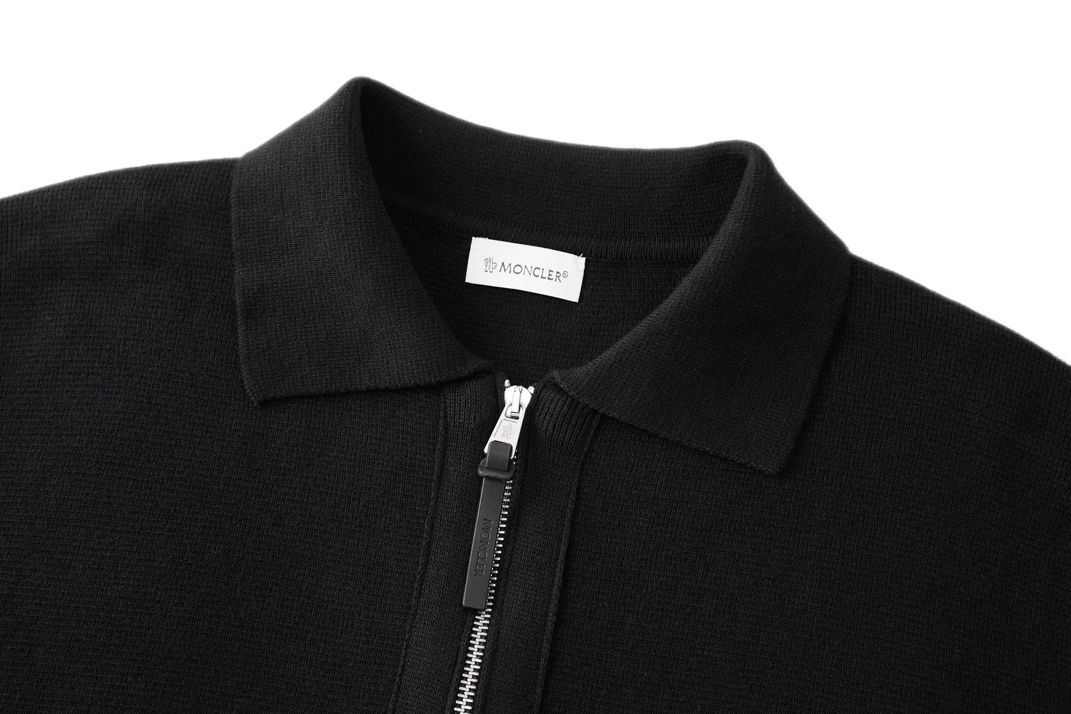 Moncler Leather-Trimmed Wool-Blend Zip-Up Cardigan D32520520 — view 3