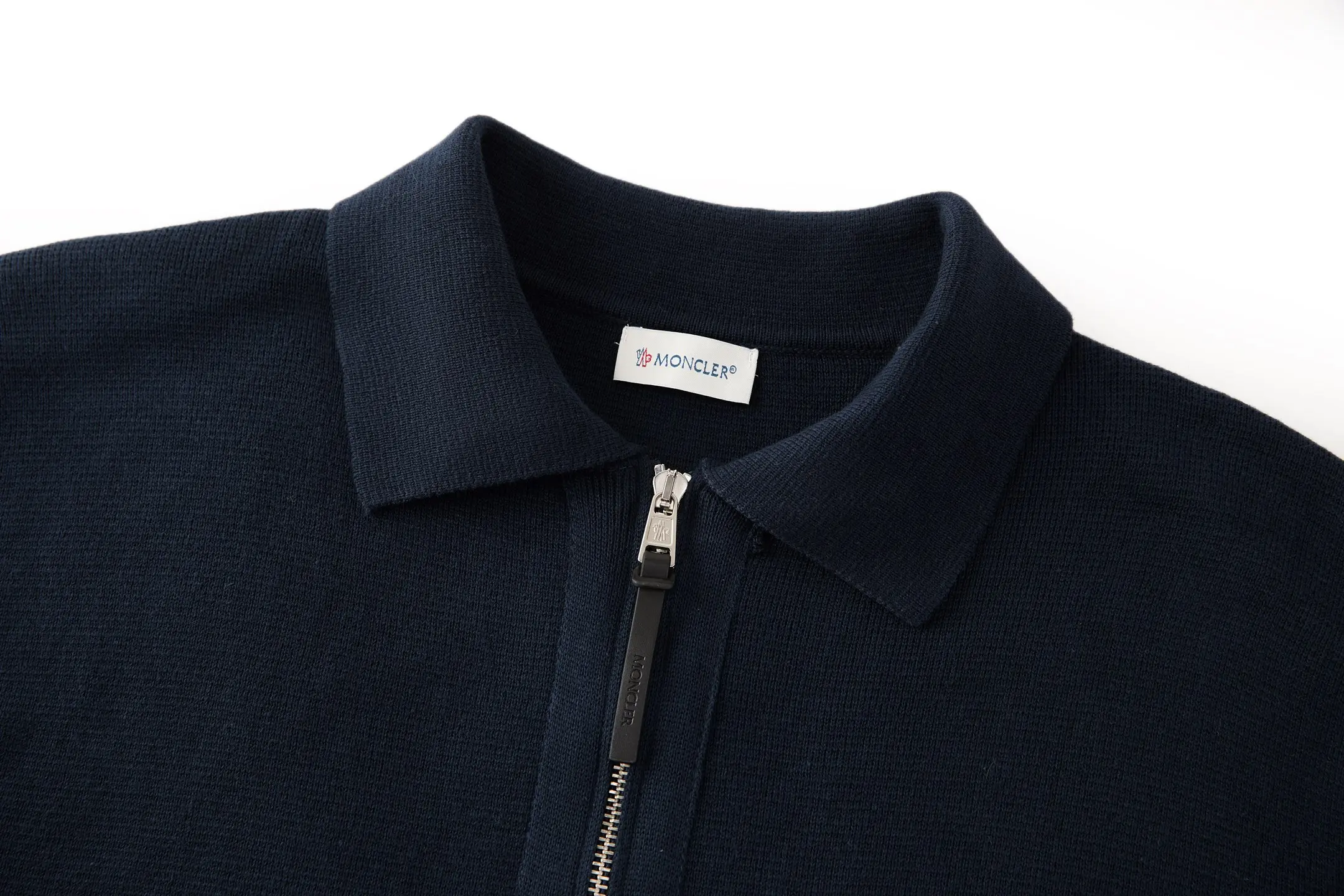 Moncler Leather-Trimmed Wool and Cotton-Blend Zip-Up Cardigan D32520519 — view 3