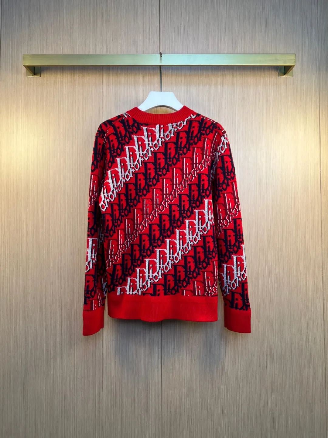 Oblique Jacquard Knit Crew-Neck Sweater D33020551 — view 6