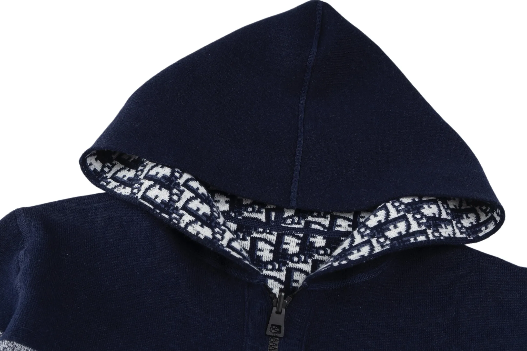 Reversible Oblique Cashmere-Blend Knit Hoodie D33022512 — view 3