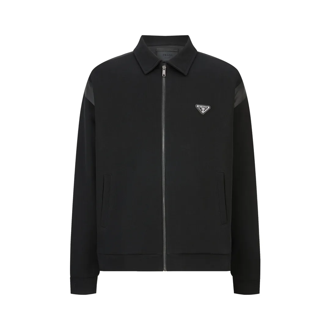 Nylon-Trimmed Mercerized Cotton Zip-Up Jacket D33022378