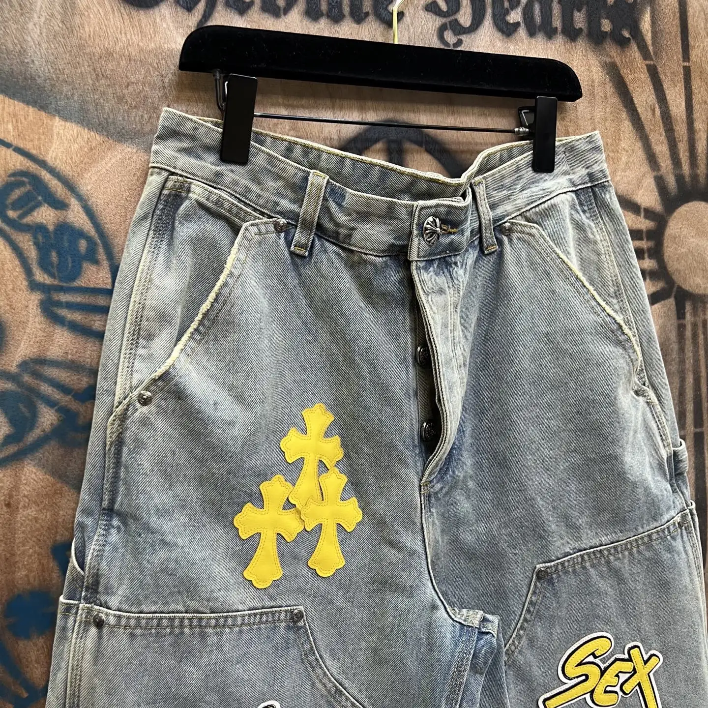Remake Leather Patch Denim Shorts D33014557 — view 2