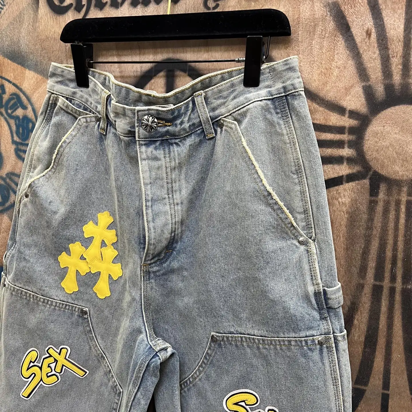 Remake Leather Patch Denim Shorts D33014557 — view 3