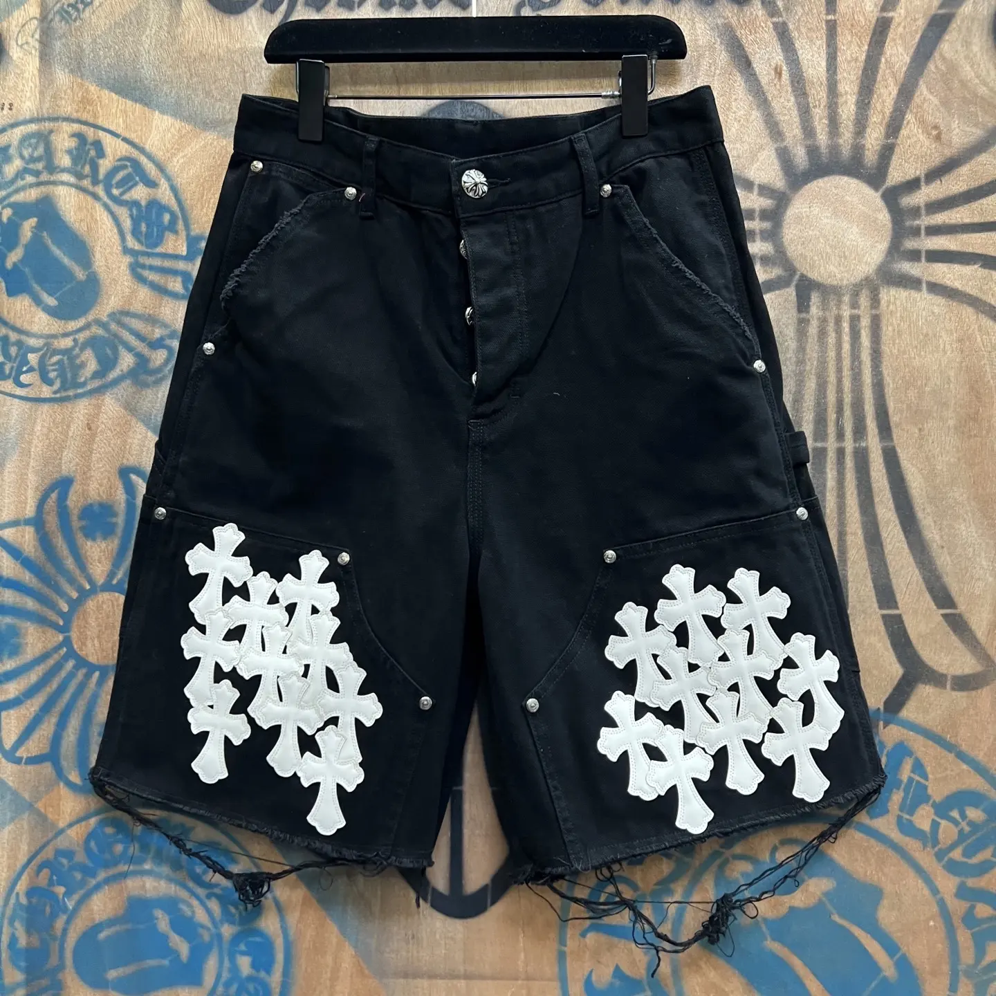 Cross-Patch Remake Denim Shorts D33014566