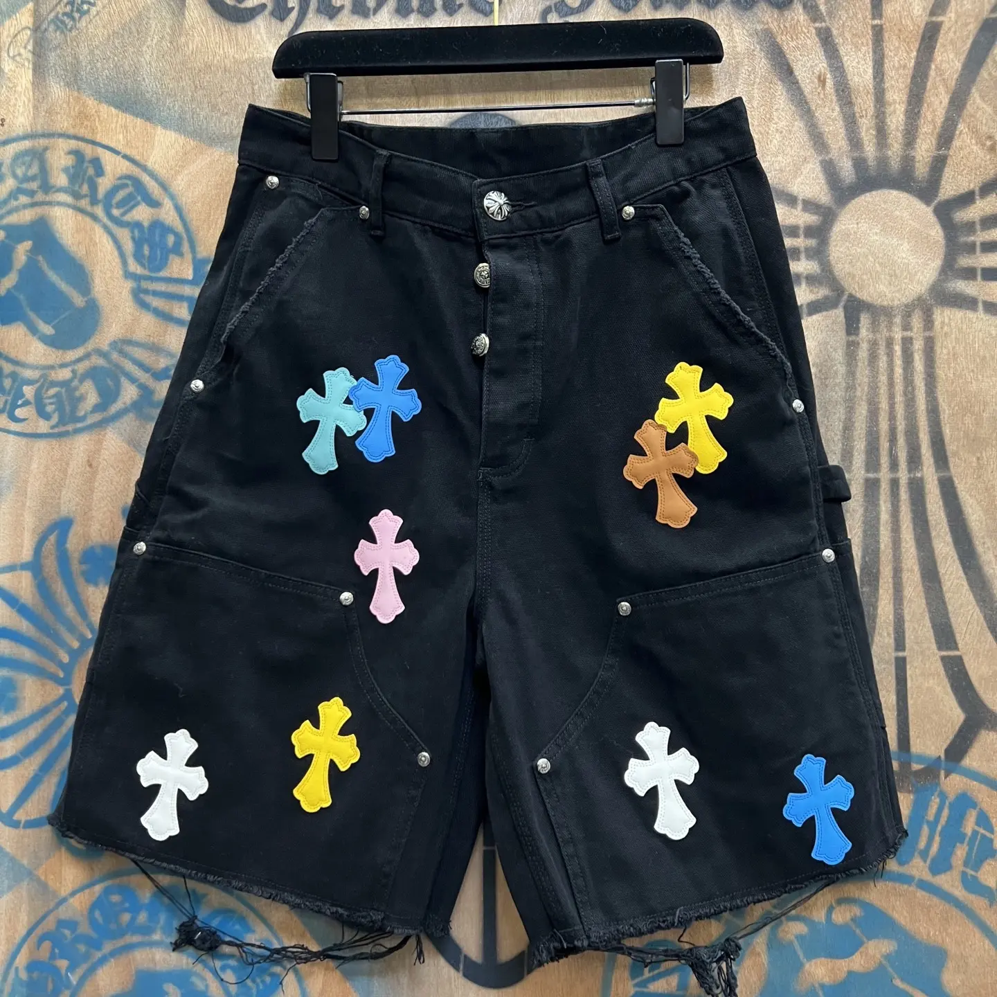 Chrome Hearts Remake Cross-Patch Denim Shorts D33014567