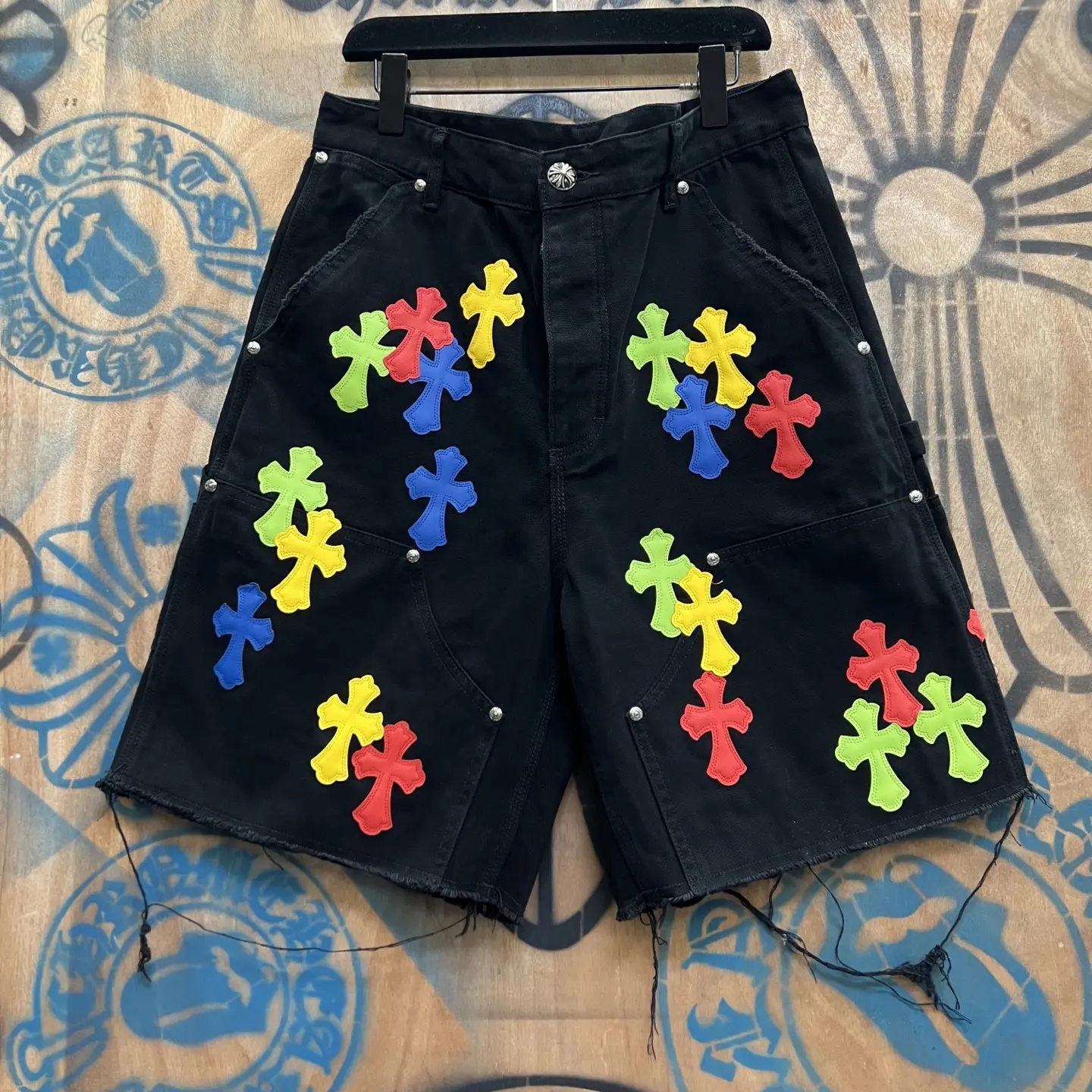 Chrome Hearts Remake Leather Patch Denim Shorts D33014561