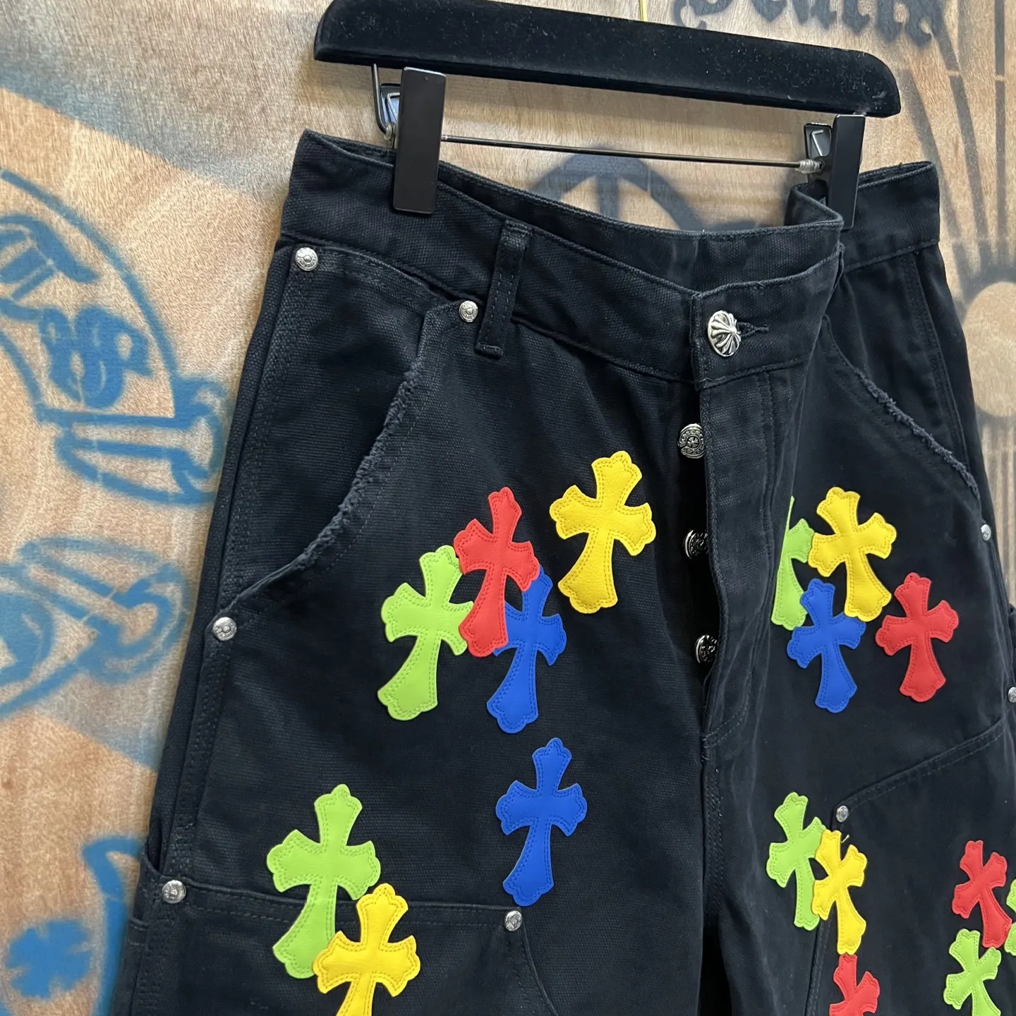 Chrome Hearts Remake Leather Patch Denim Shorts D33014561 — view 3