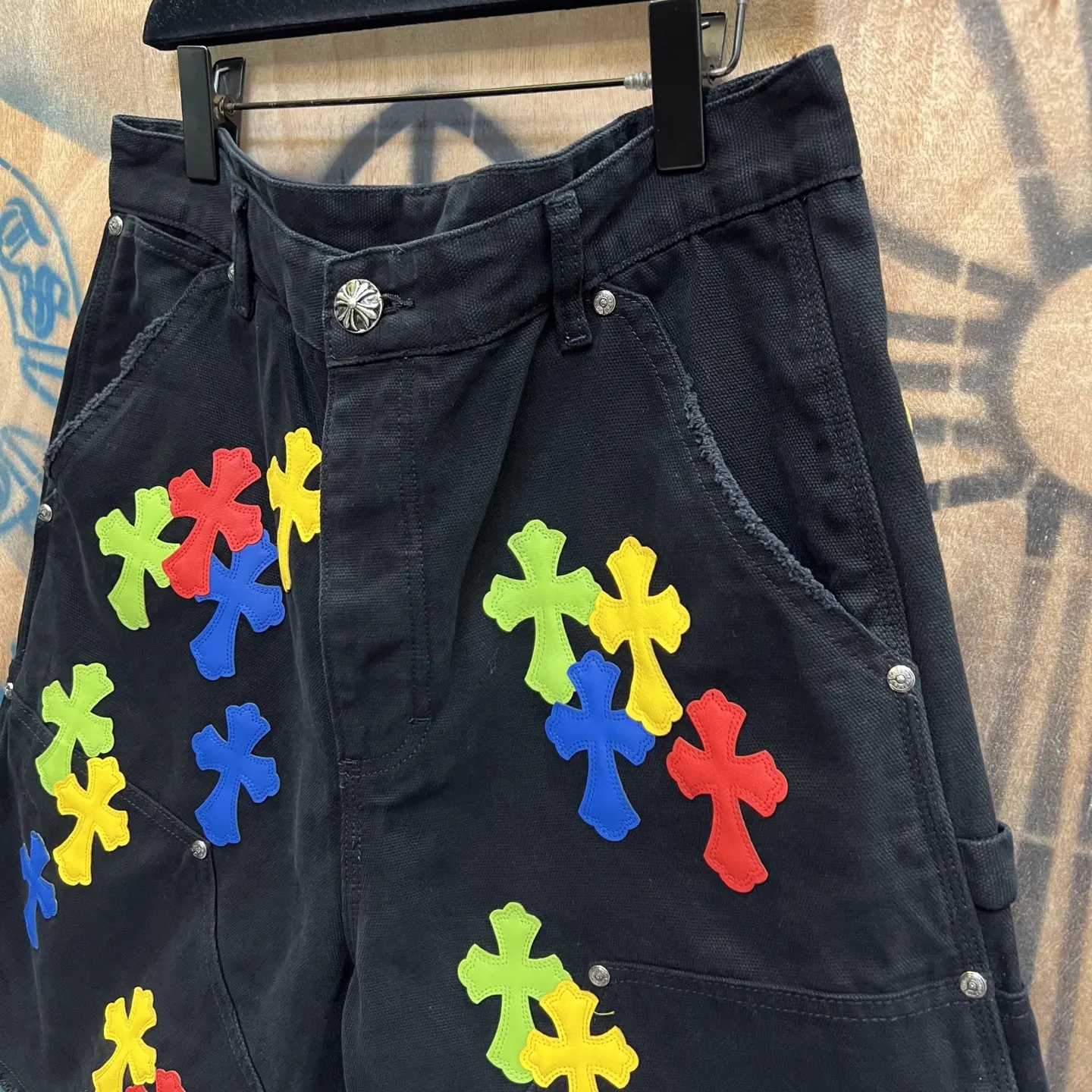 Chrome Hearts Remake Leather Patch Denim Shorts D33014561 — view 4