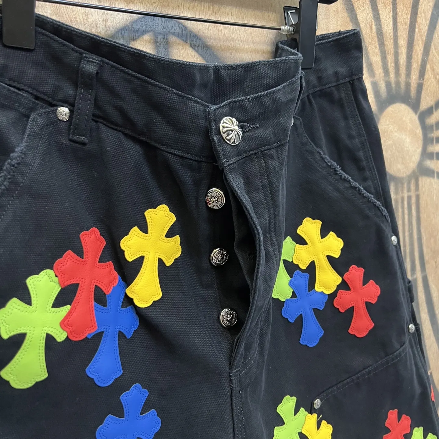 Chrome Hearts Remake Leather Patch Denim Shorts D33014561 — view 5