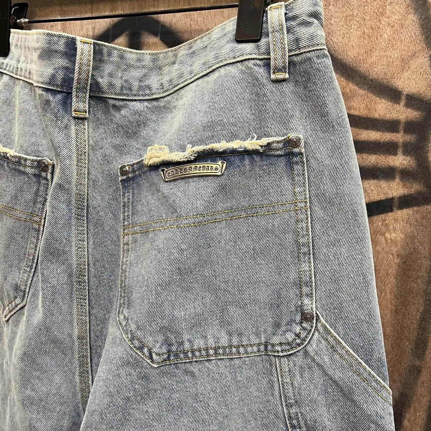 Chrome Hearts Remake Leather-Patch Denim Shorts D33014551 — view 7