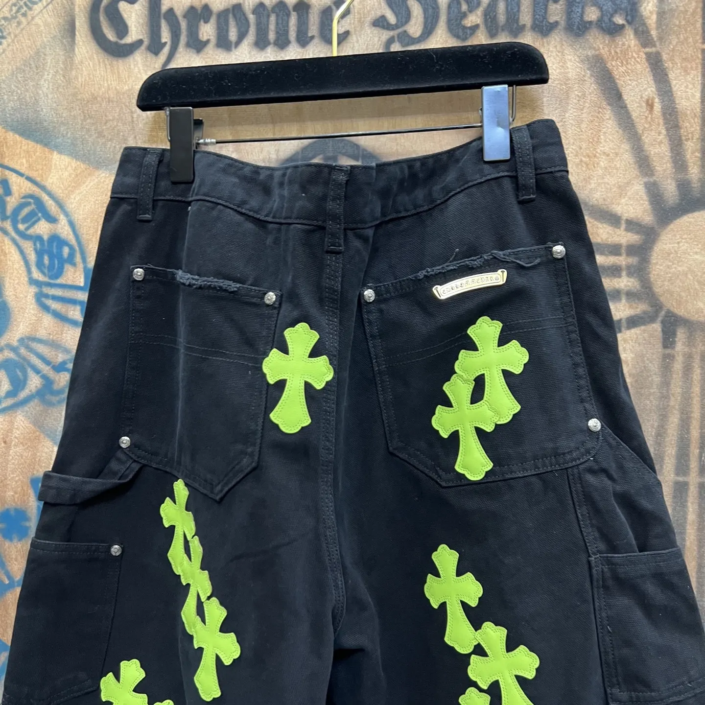 Remake Leather-Patch Denim Shorts D33014564 — view 6
