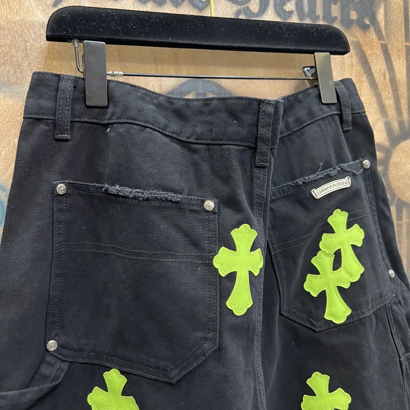 Remake Leather-Patch Denim Shorts D33014564 — view 7