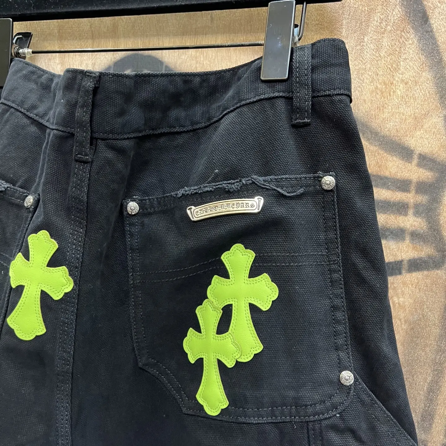 Remake Leather-Patch Denim Shorts D33014564 — view 8