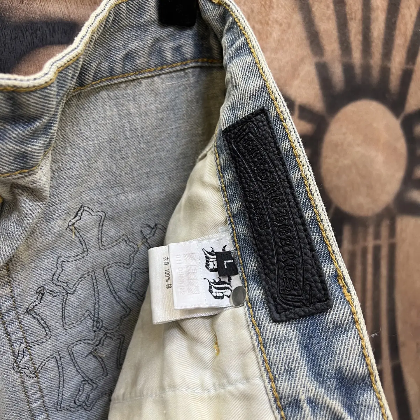Remade Leather-Patch Denim Shorts D33014552 — view 8