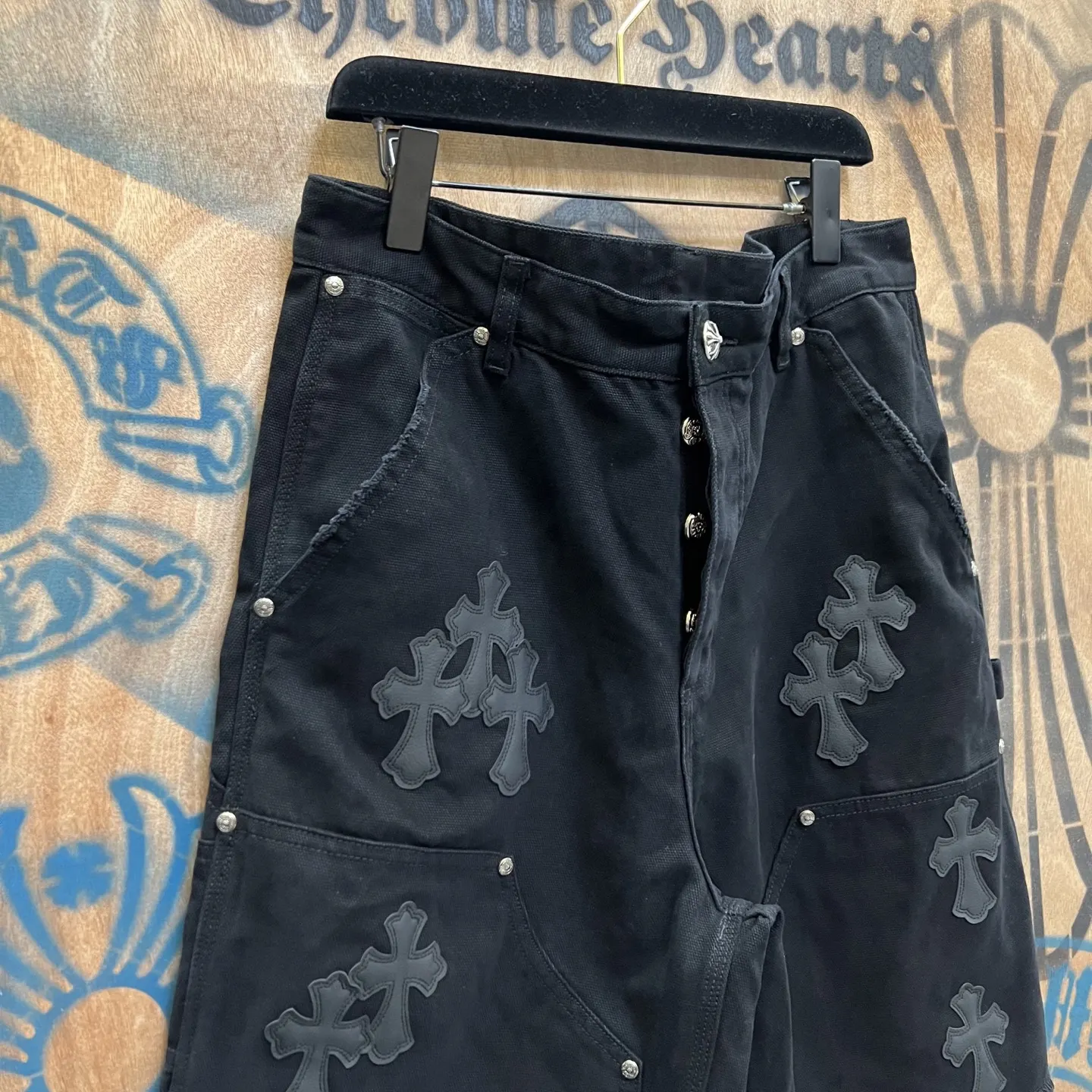 Leather Cross Patch Remake Denim Shorts D33014565 — view 3