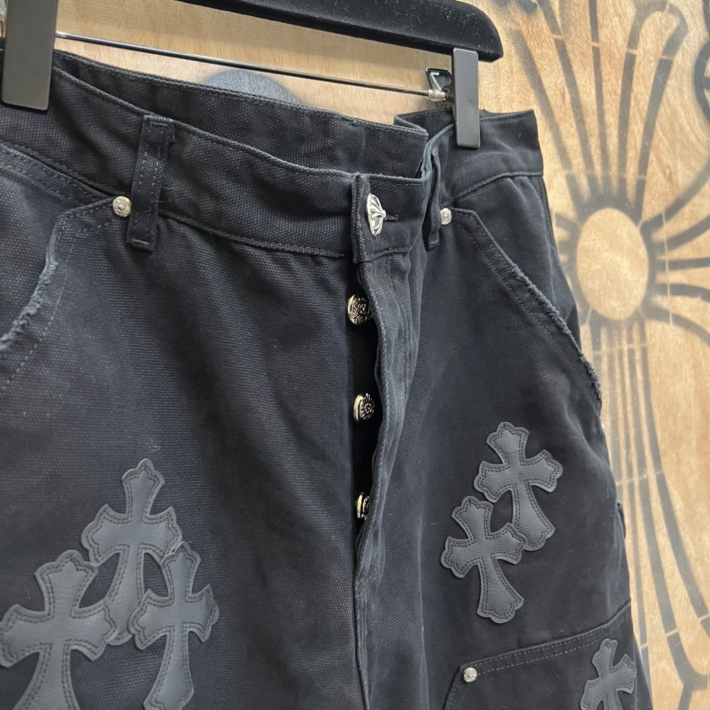 Leather Cross Patch Remake Denim Shorts D33014565 — view 4
