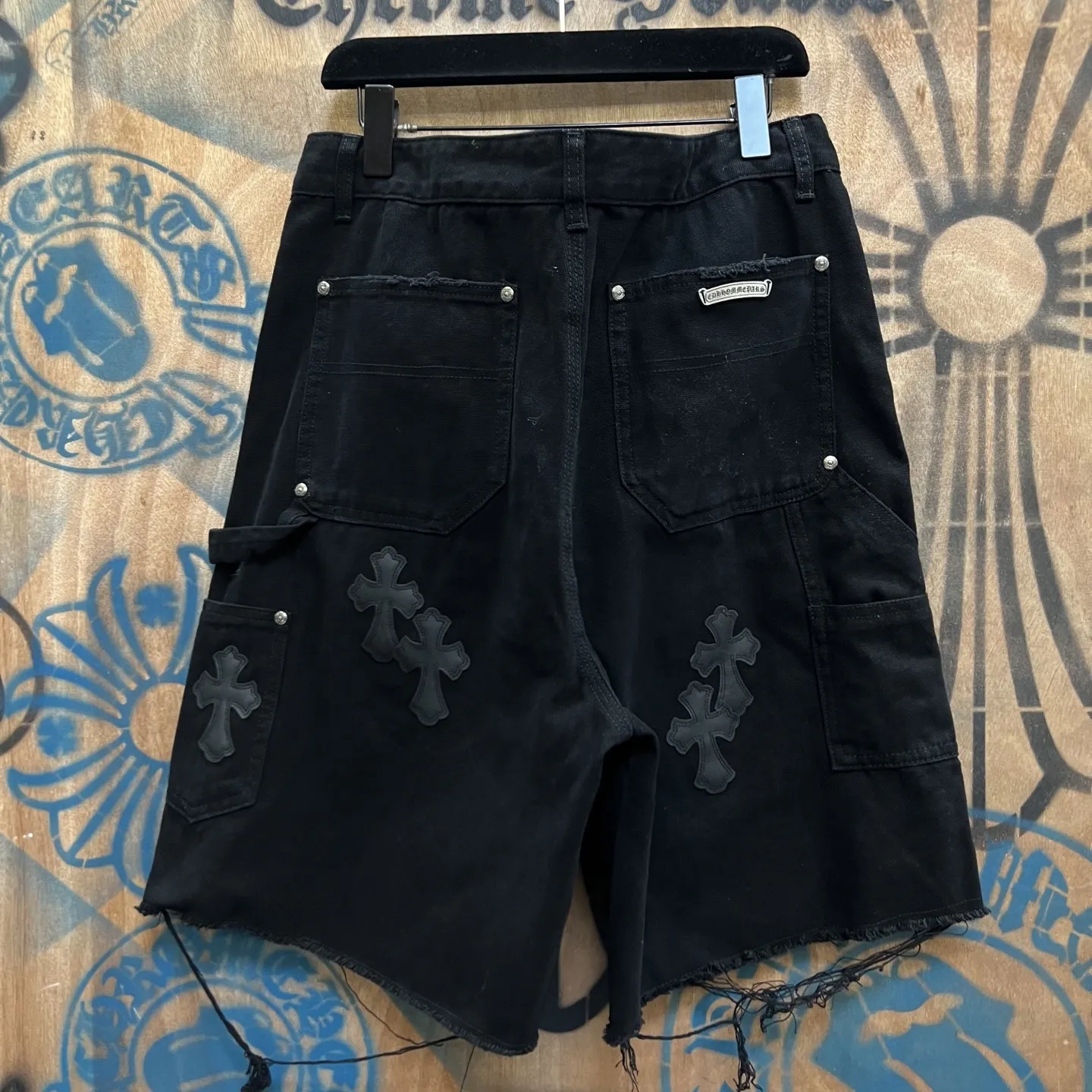 Leather Cross Patch Remake Denim Shorts D33014565 — view 6