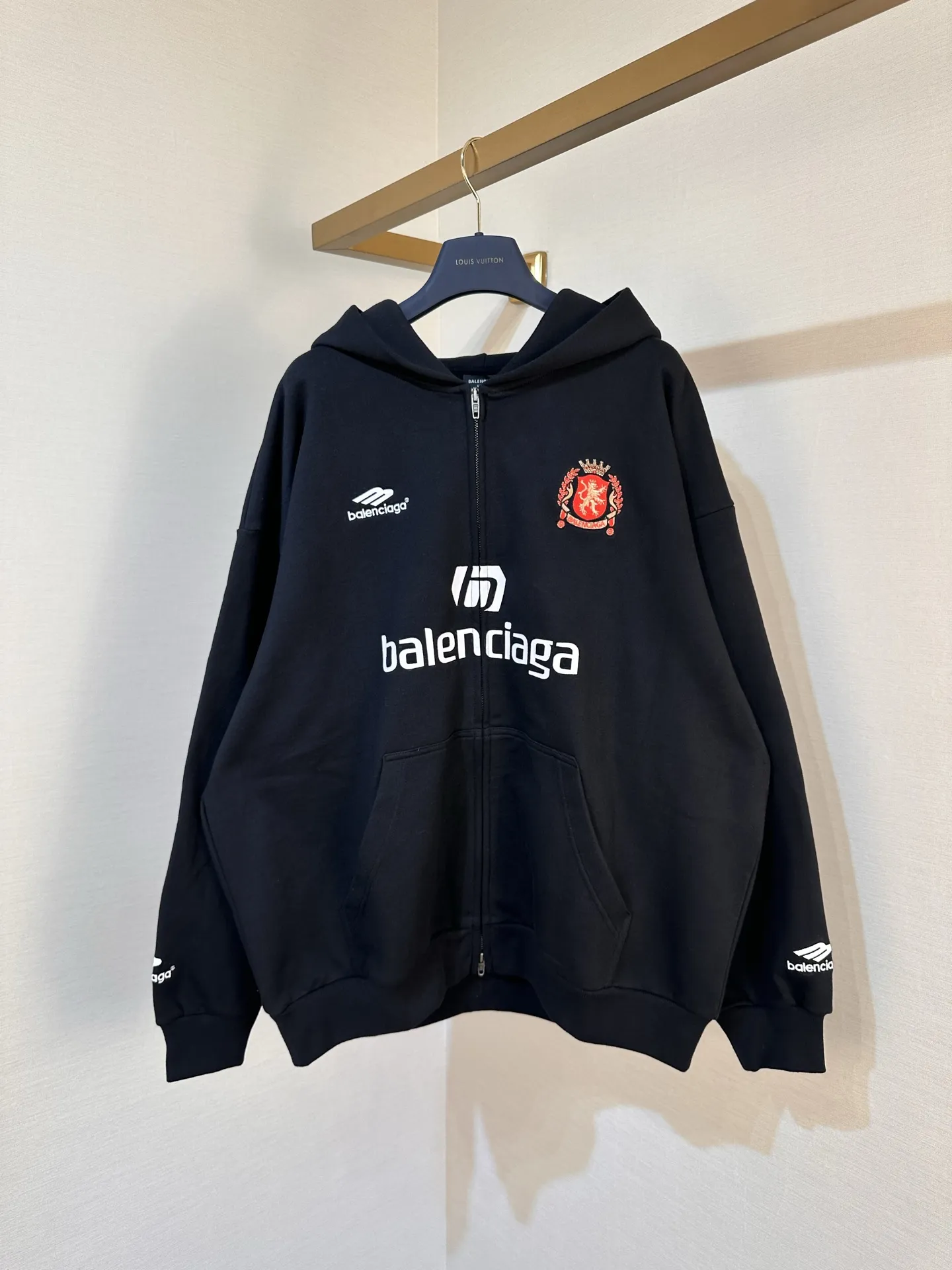 Logo-Print Oversized Zip-Up Hoodie D33520407