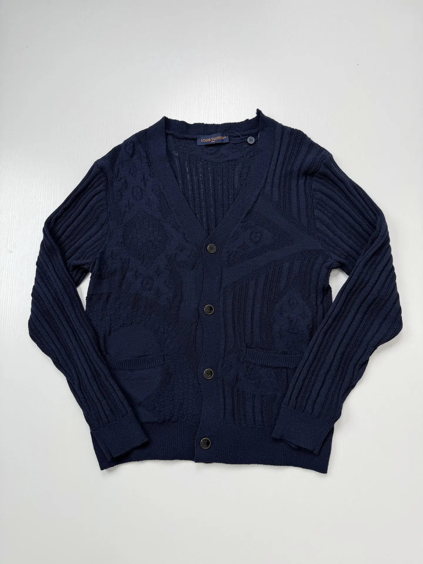 Monogram Jacquard V-Neck Knit Cardigan D33518740 — view 3