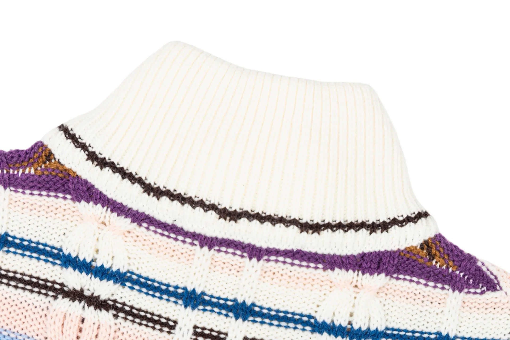 Striped Cable-Knit Wool-Cashmere Zip-Up Cardigan D33514193 — view 4