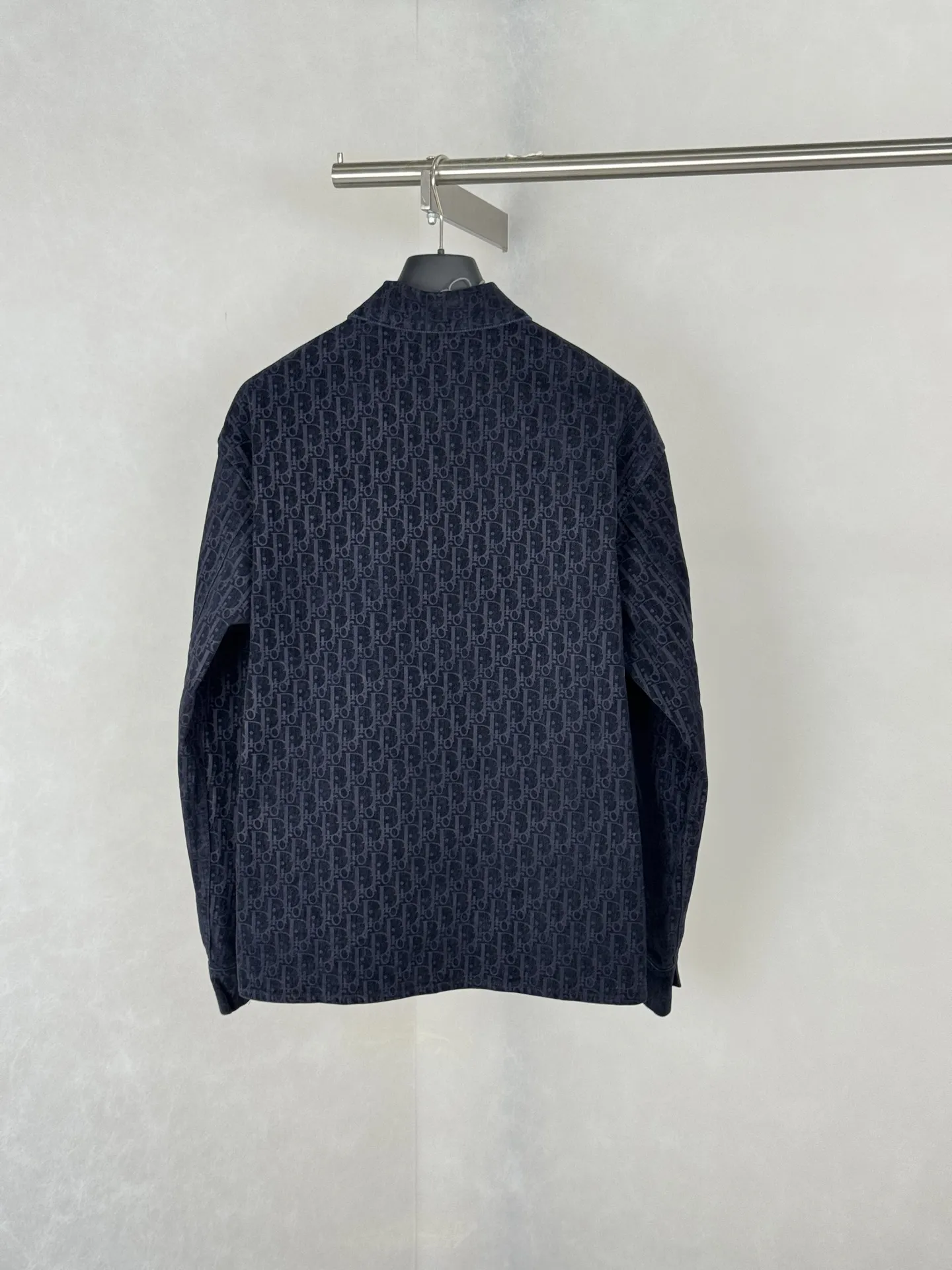 Oblique Flocked Denim Long-Sleeve Shirt D33520493 — view 2