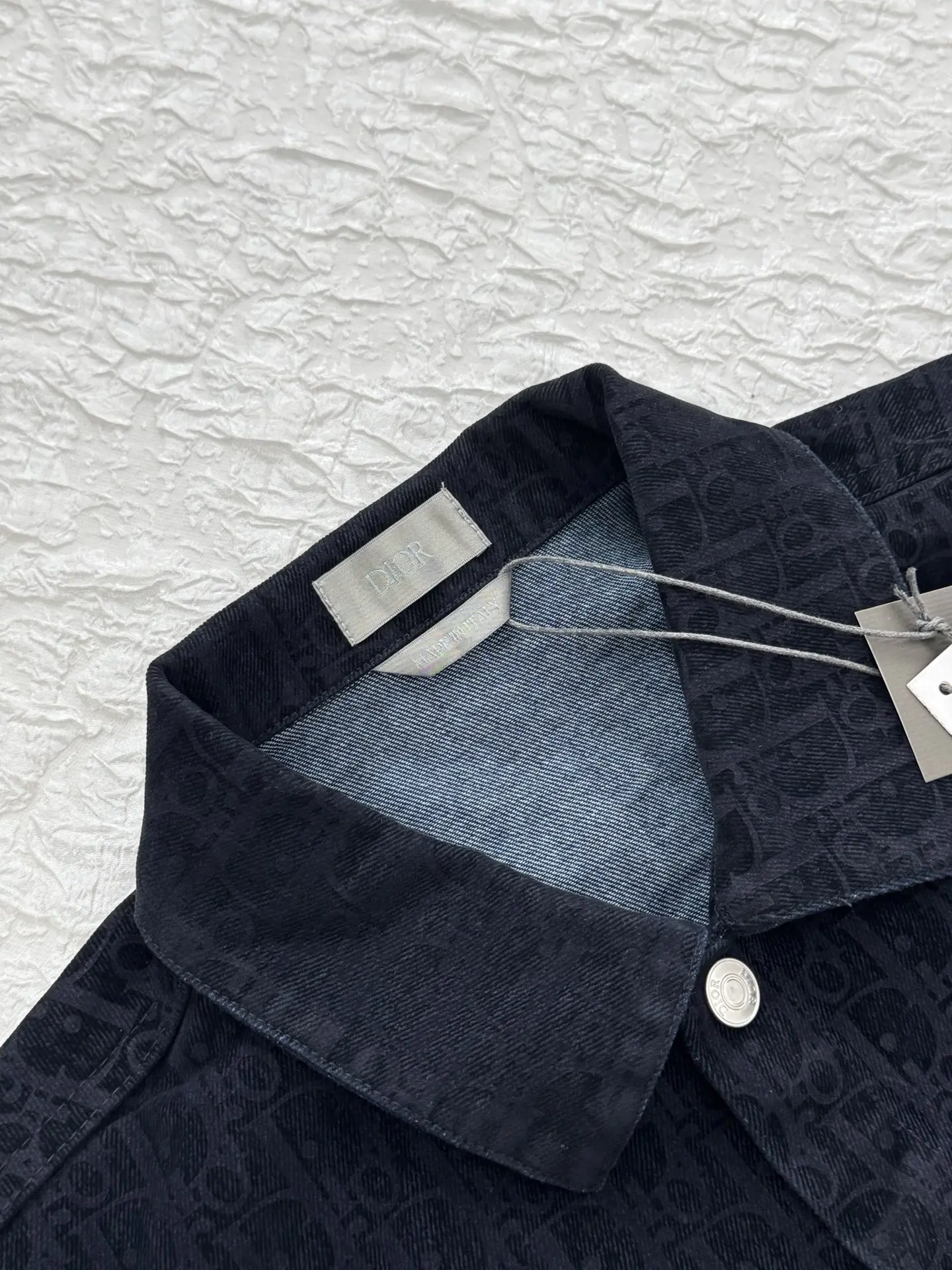 Oblique Flocked Denim Long-Sleeve Shirt D33520493 — view 7