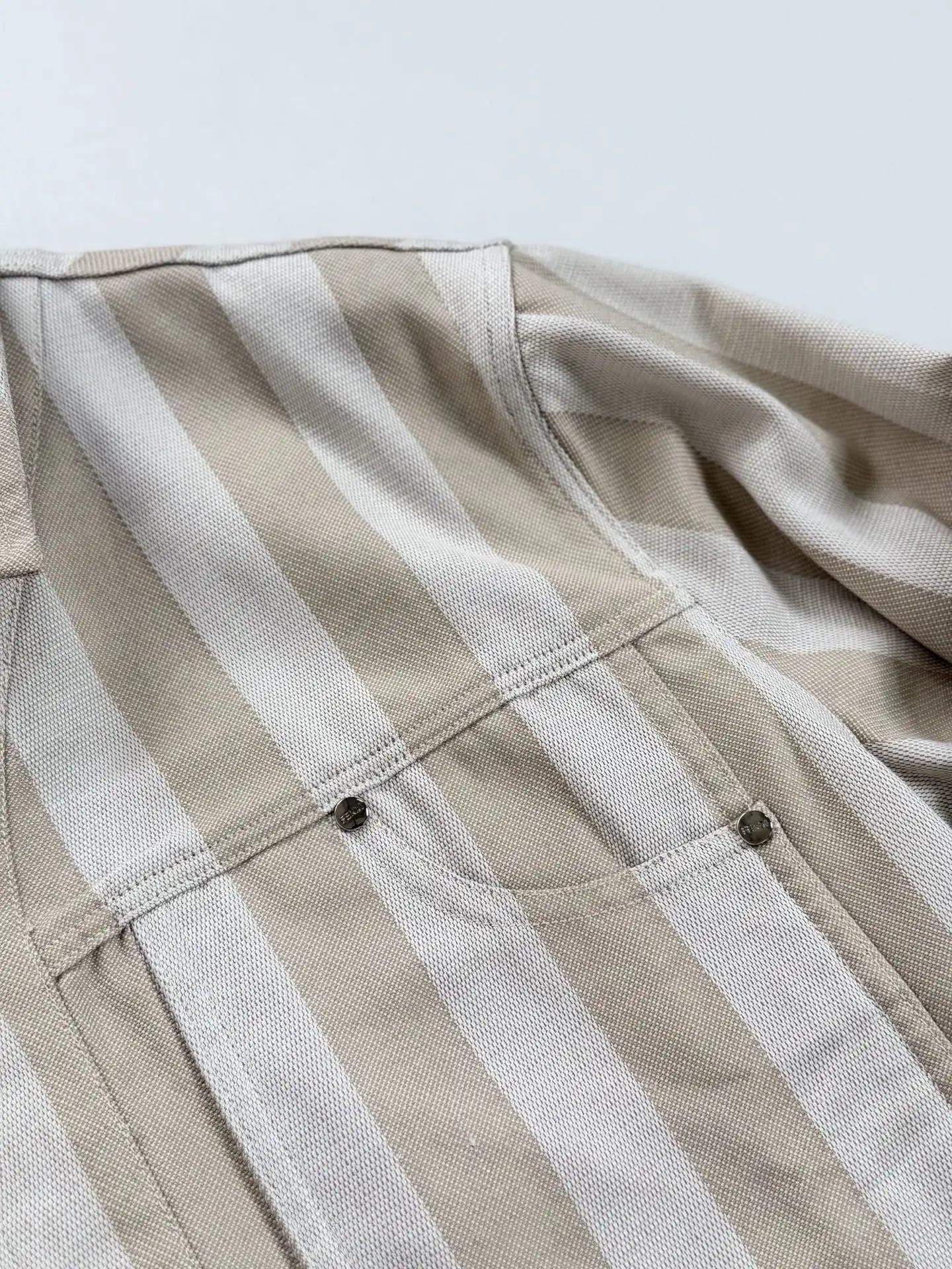 Striped Washed Denim Workwear Jacket D33518589 — view 6
