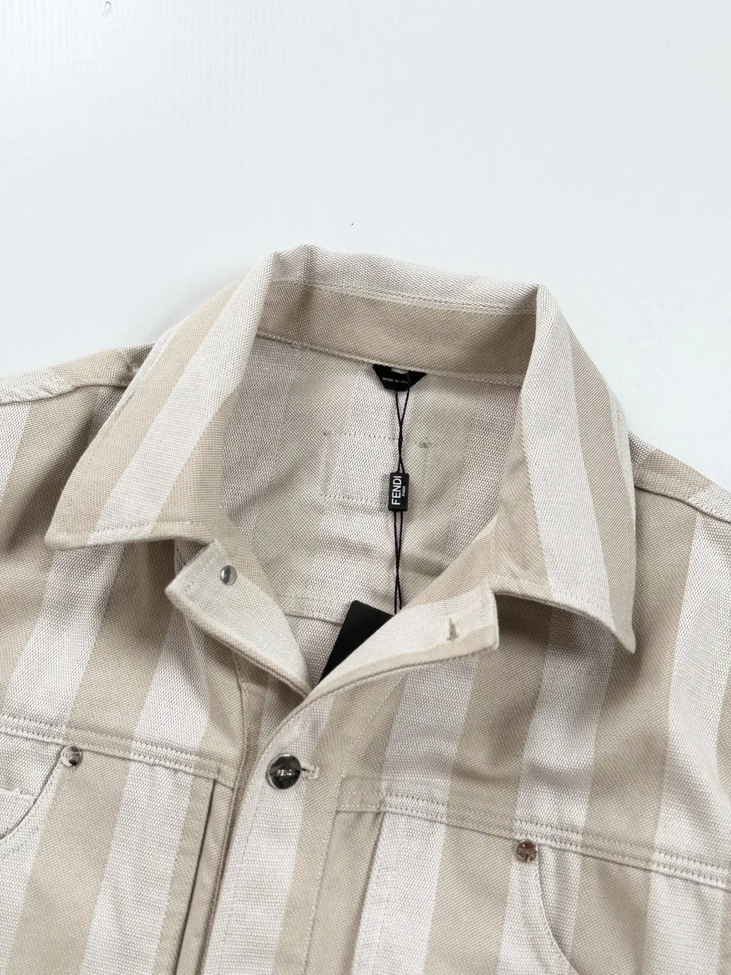 Striped Washed Denim Workwear Jacket D33518589 — view 7