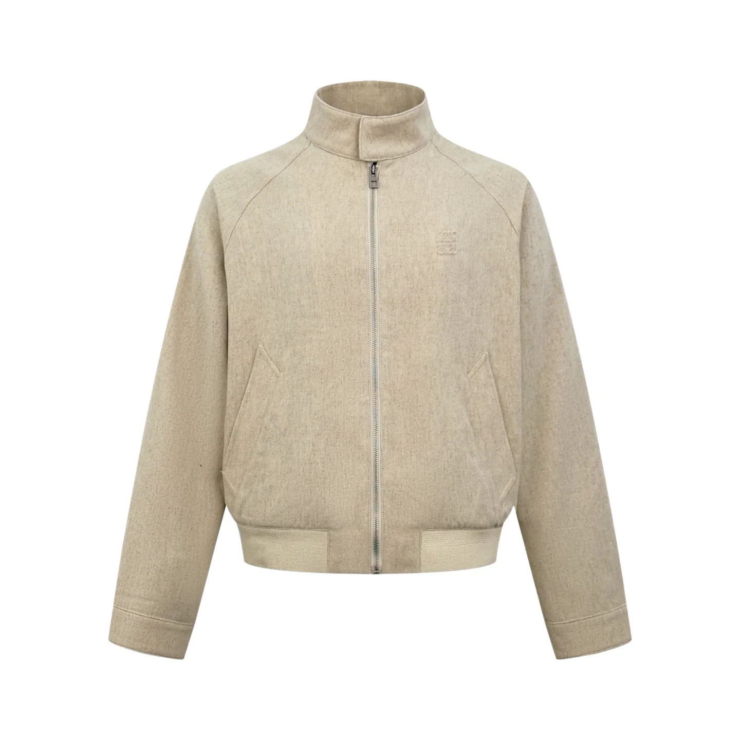 Anagram Embossed Wool-Blend Zip-Up Jacket D33522520