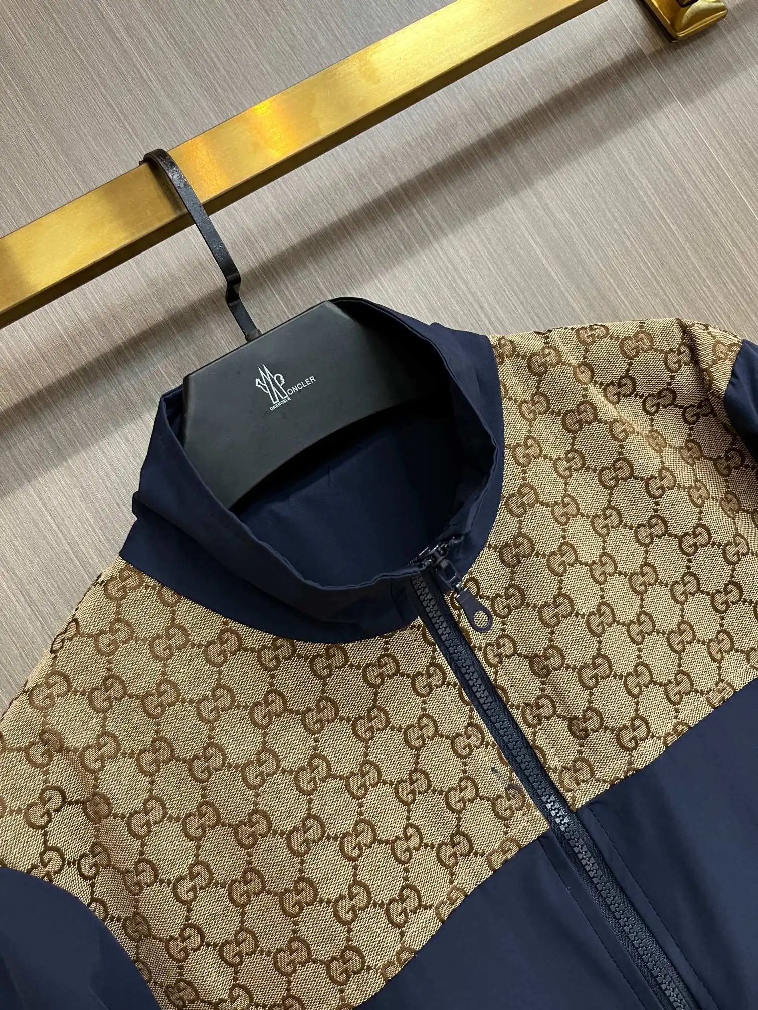 Monogram Panel Zip-Up Hooded Jacket D34014732 — view 3