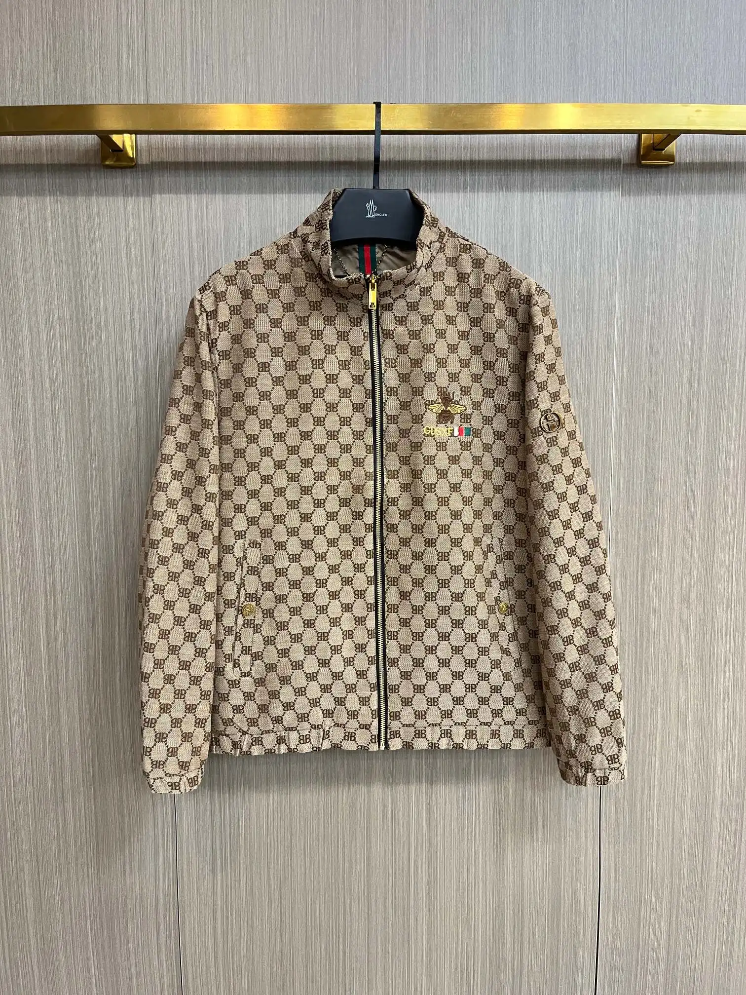 Monogram Print Zip-Up Jacket with Packable Hood D34014735