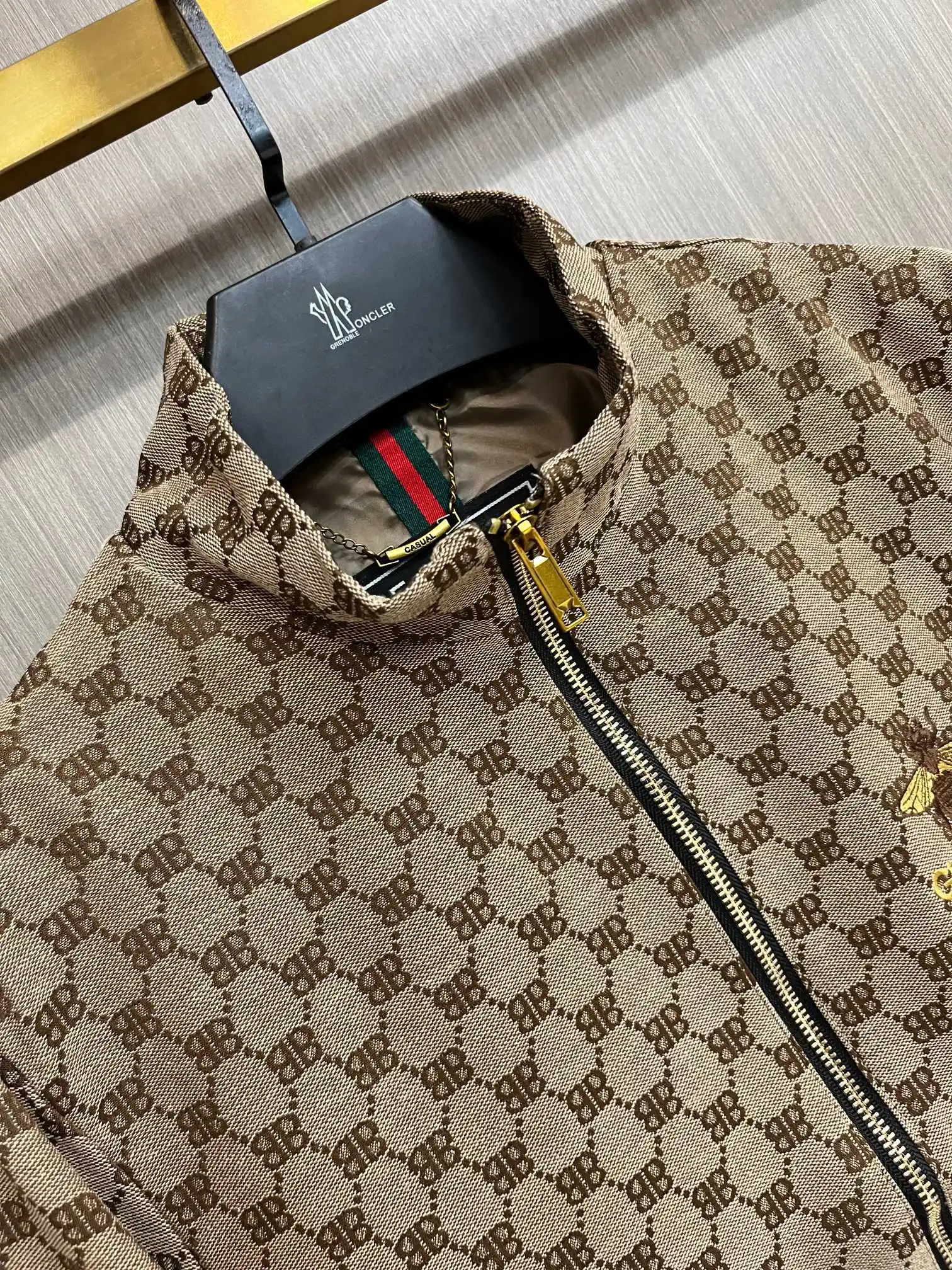Monogram Print Zip-Up Jacket with Packable Hood D34014735 — view 3