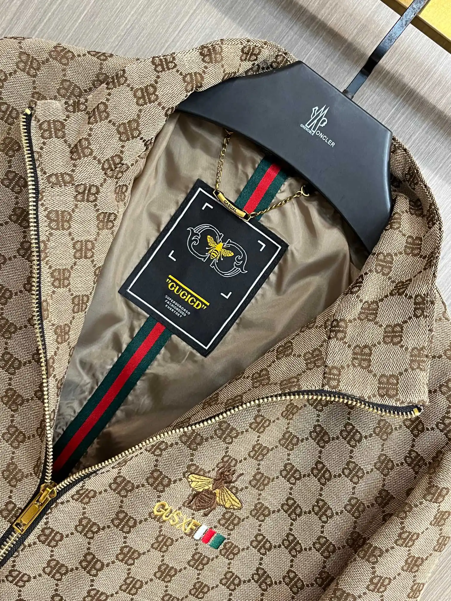 Monogram Print Zip-Up Jacket with Packable Hood D34014735 — view 5
