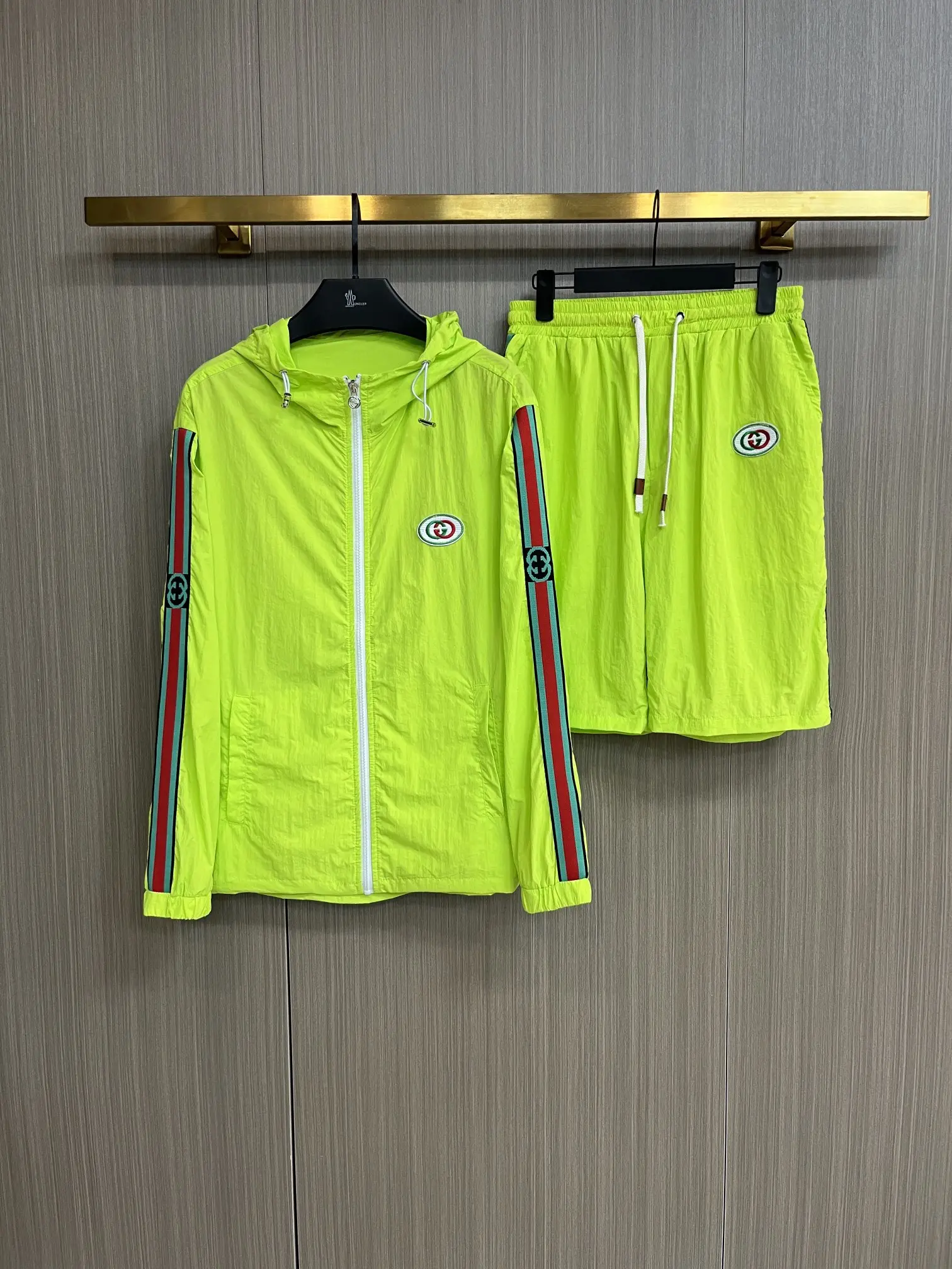 Logo-Appliquéd Hooded Windbreaker and Shorts Set D34014949