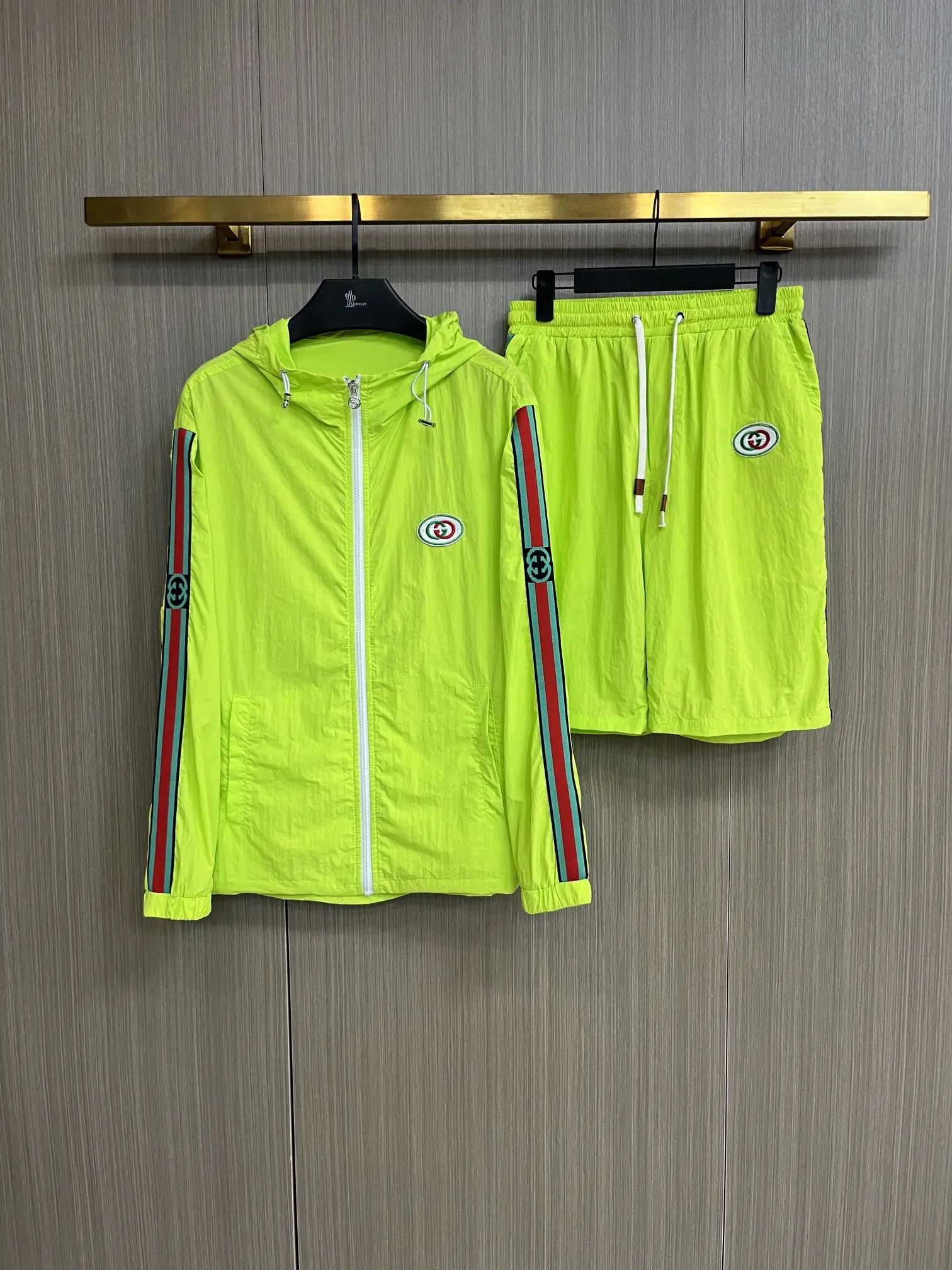 Logo-Appliquéd Hooded Windbreaker and Shorts Set D34014949