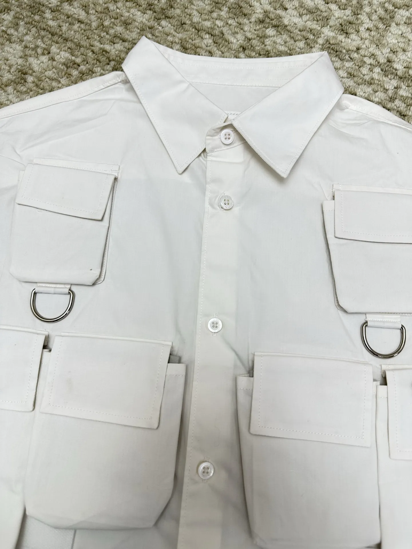 Multi-Pocket Logo-Appliqué Cotton Shirt D34019151 — view 3