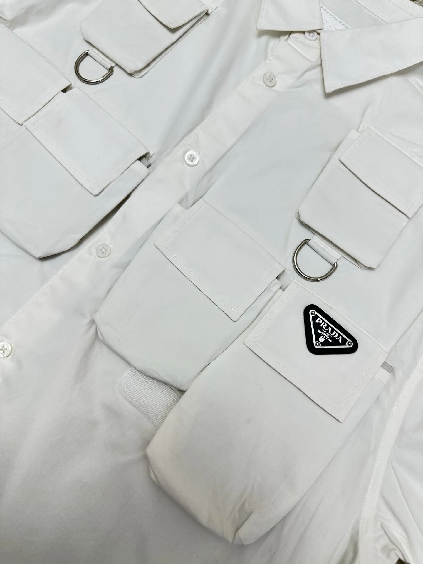 Multi-Pocket Logo-Appliqué Cotton Shirt D34019151 — view 8