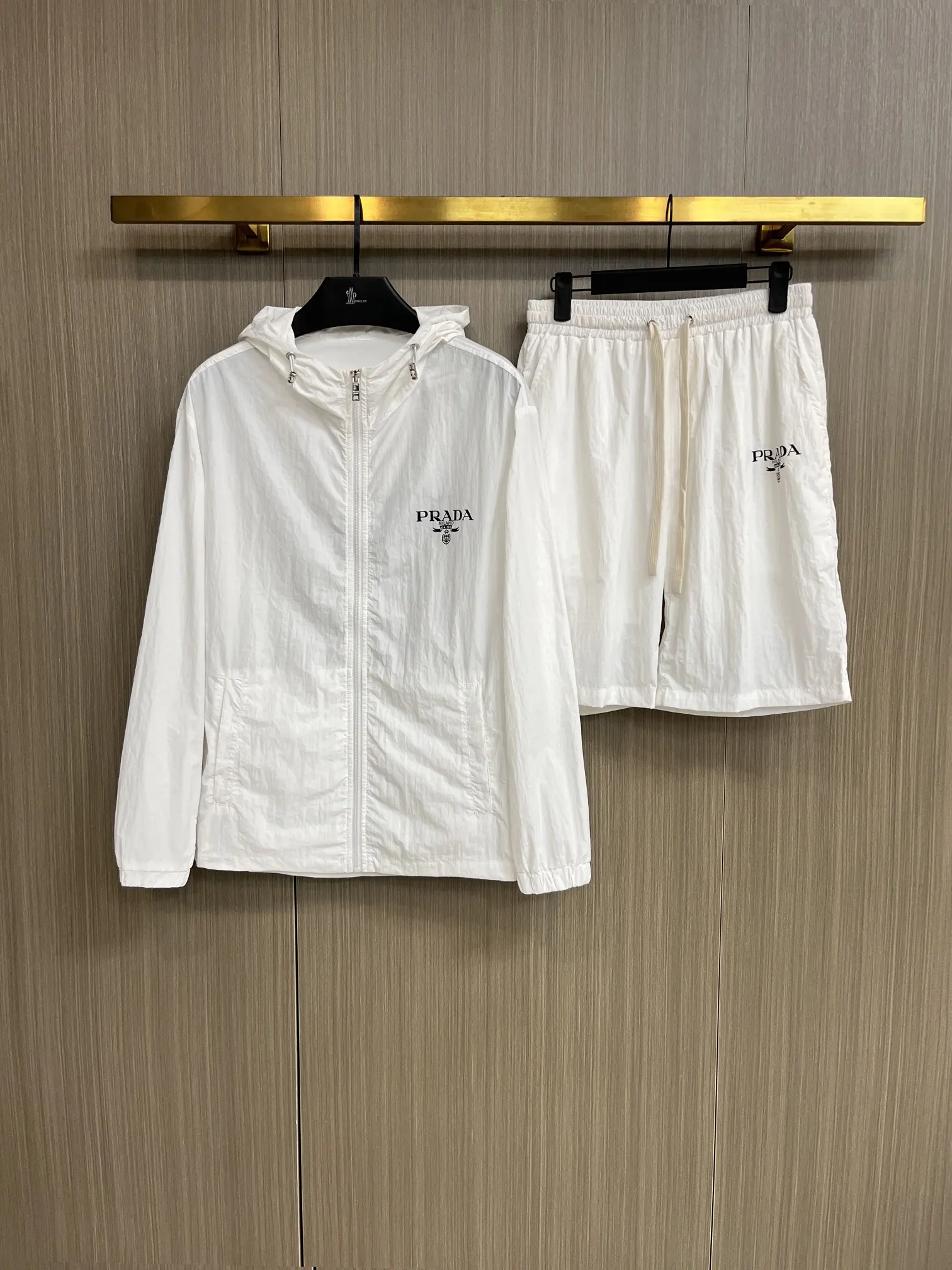 Logo-Print Hooded Windbreaker and Shorts Set D34014816