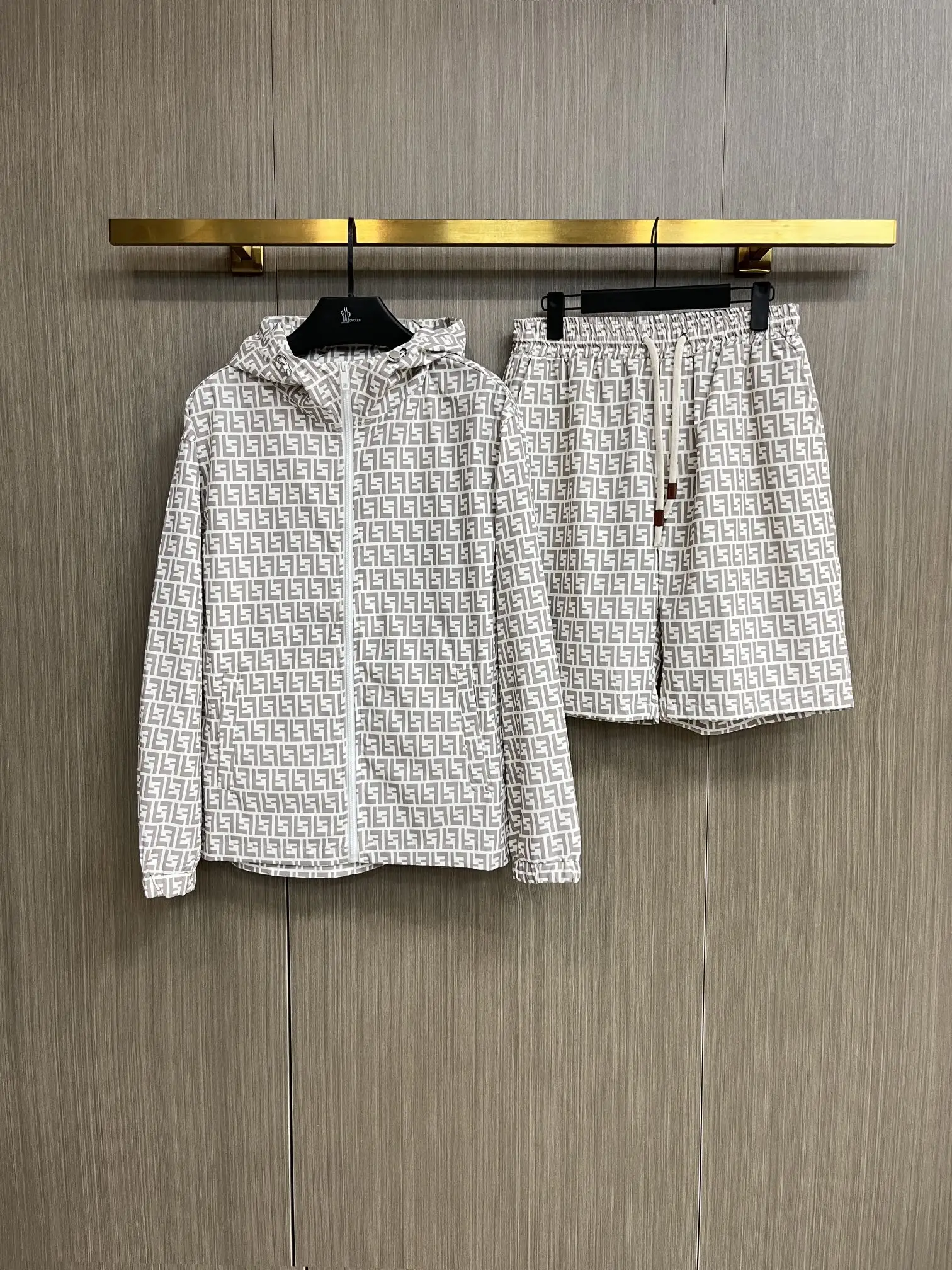 Monogram Print Hooded Jacket and Shorts Set D34014950