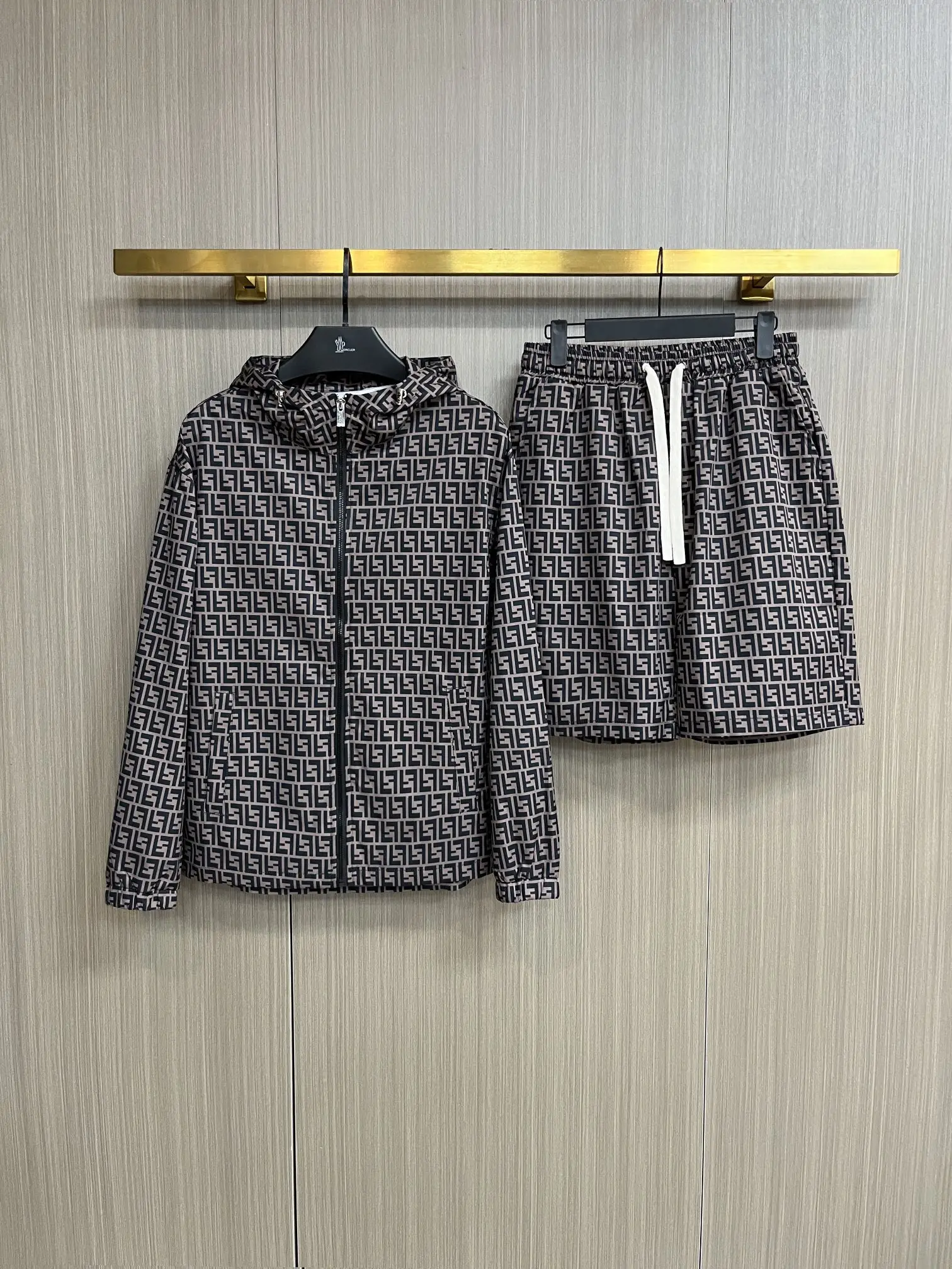 Monogram Print Hooded Jacket and Shorts Set D34014814