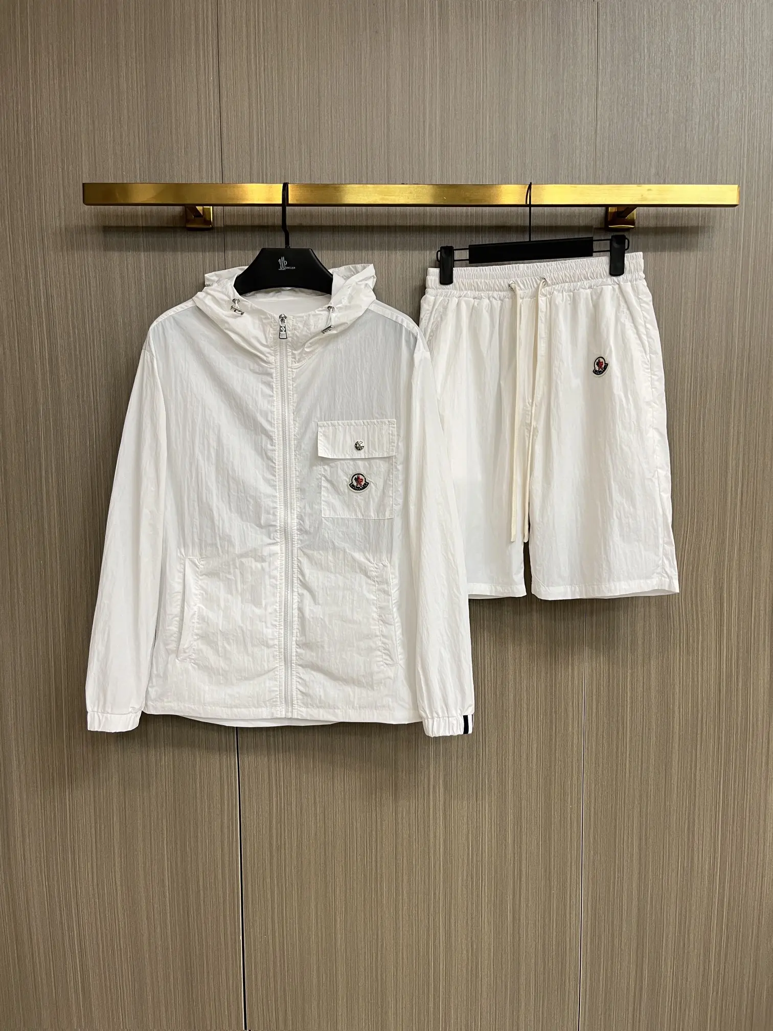 Hooded Windbreaker and Shorts Two-Piece Set D34014963