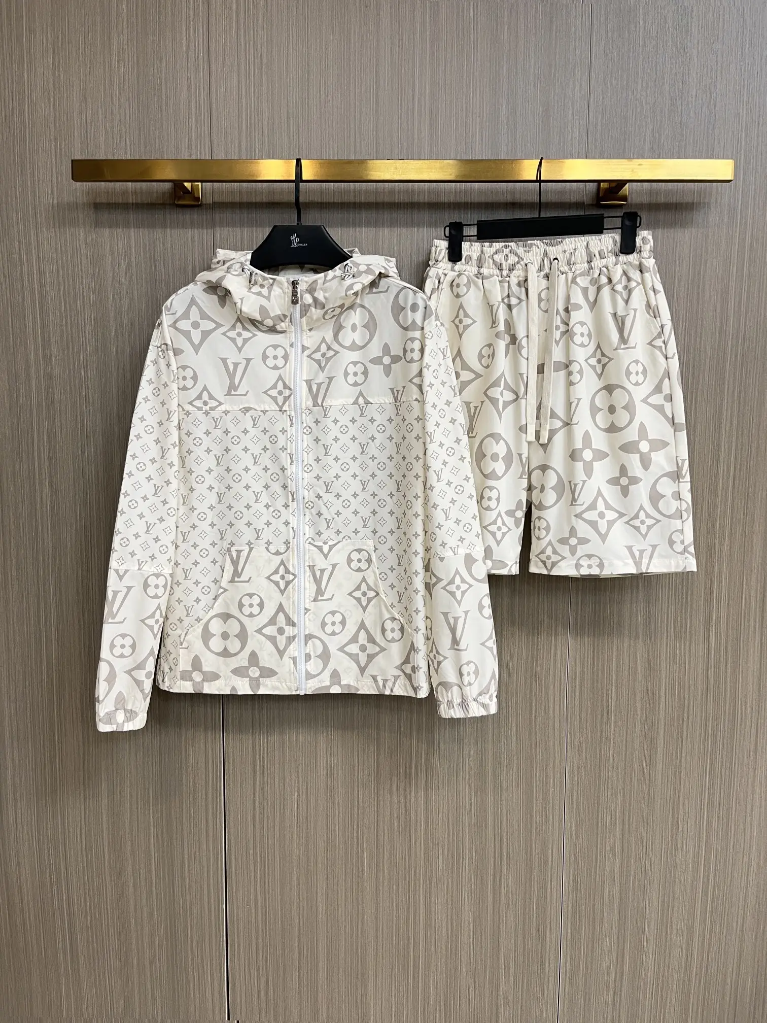 Monogram Print Hooded Jacket and Shorts Set D34014953