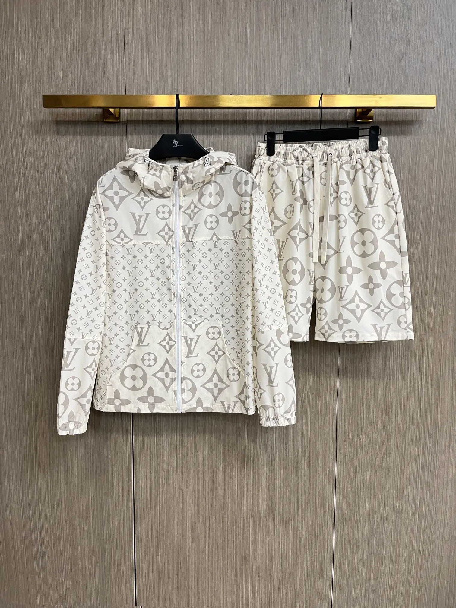 Monogram Print Hooded Jacket and Shorts Set D34014953