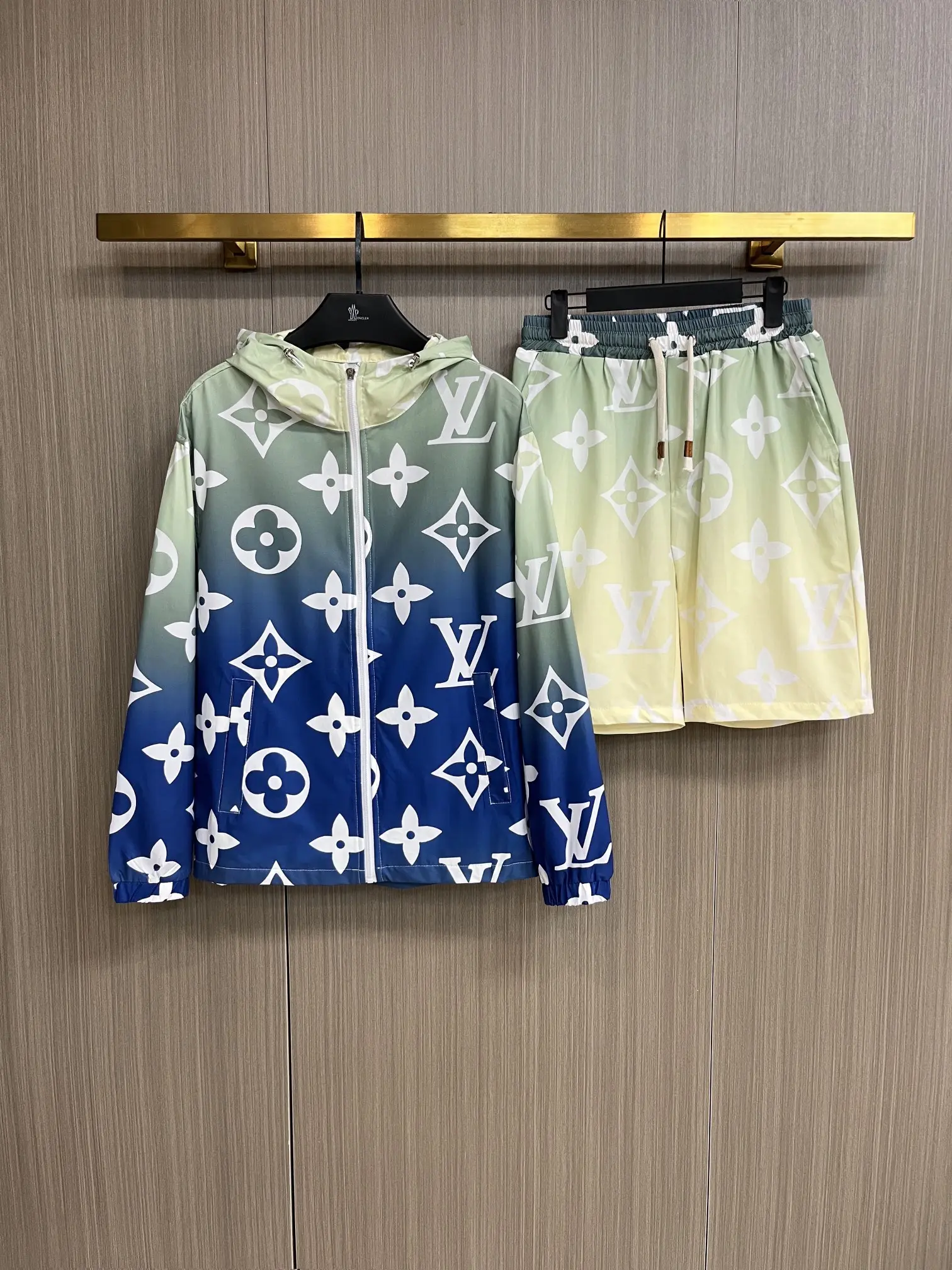 Monogram Gradient Hooded Windbreaker and Shorts Set D34014948