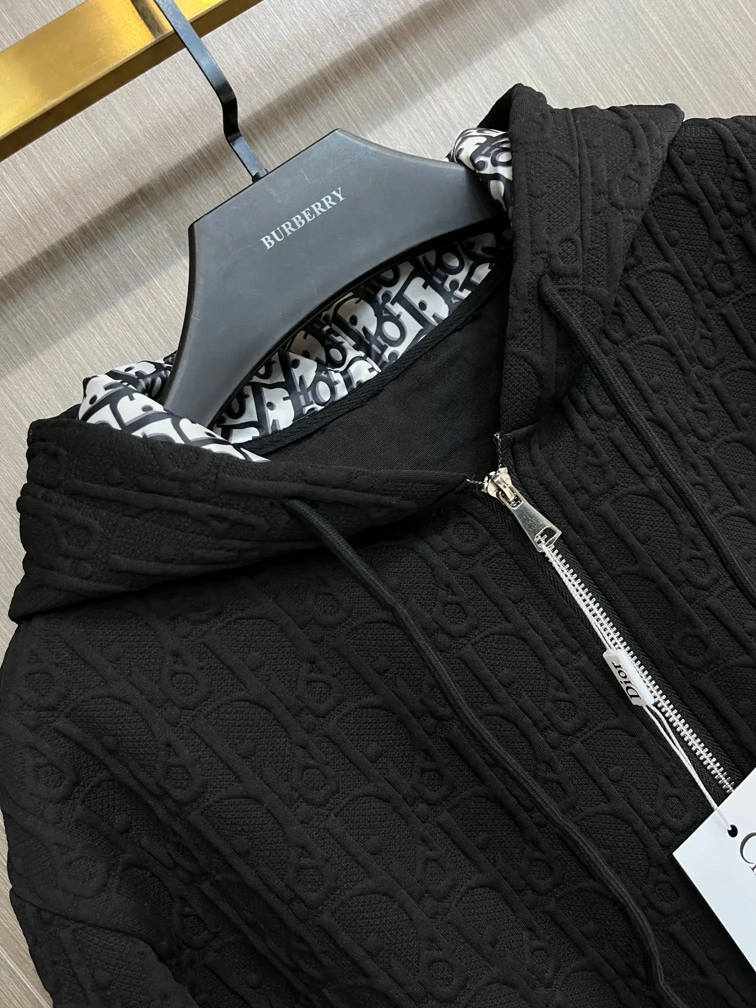 Oblique Jacquard Zip-Up Hooded Jacket D34014728 — view 3