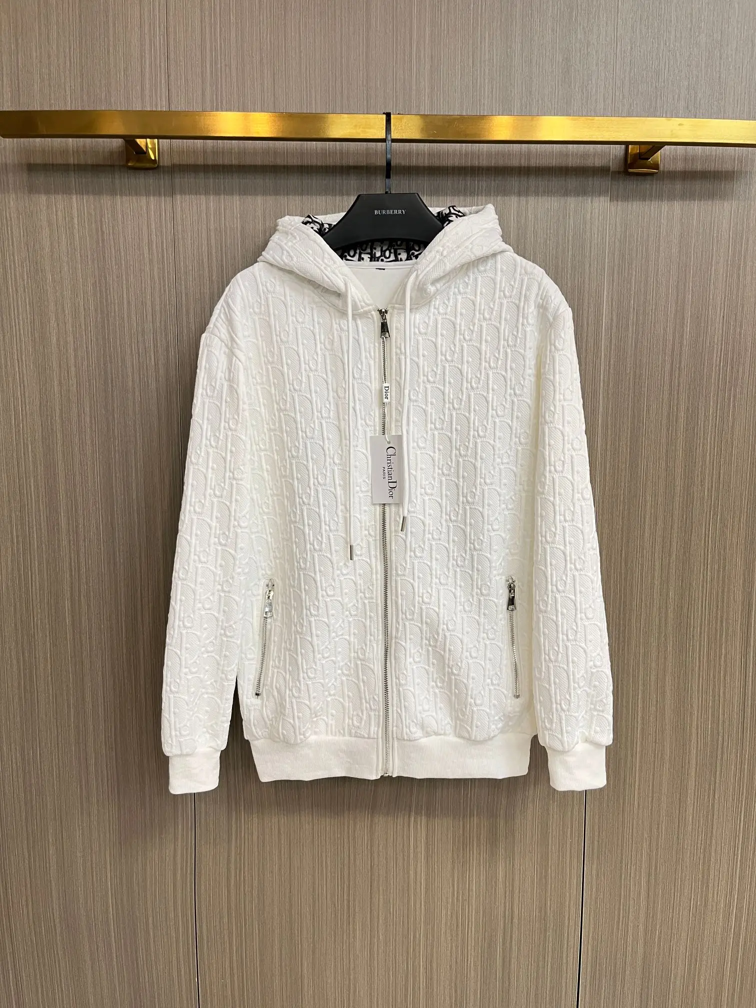 Oblique Jacquard Zip-Up Hoodie D34014729