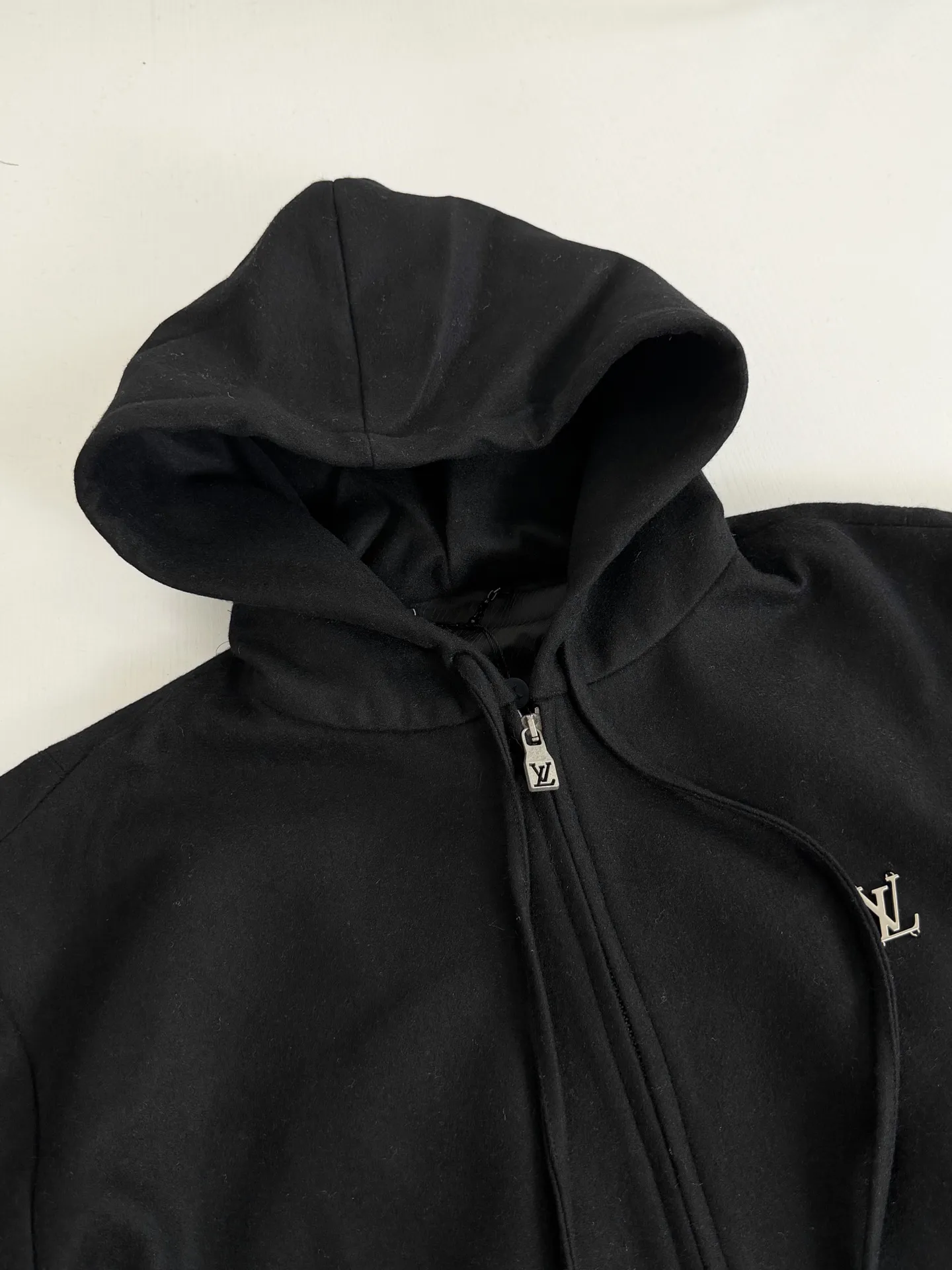 Logo-Appliqué Wool-Blend Zip-Up Hoodie D34018587 — view 4