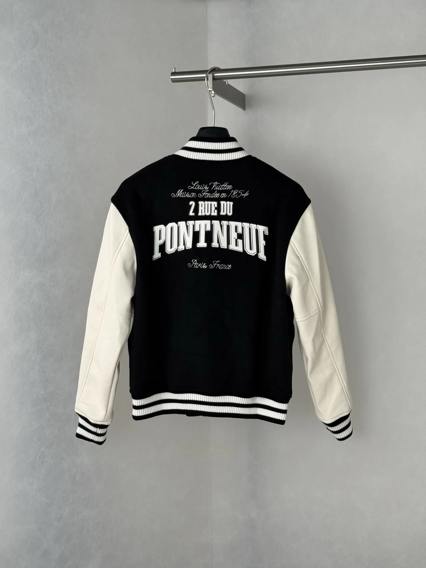 Leather-Trimmed Embroidered Varsity Jacket D34018677 — view 2