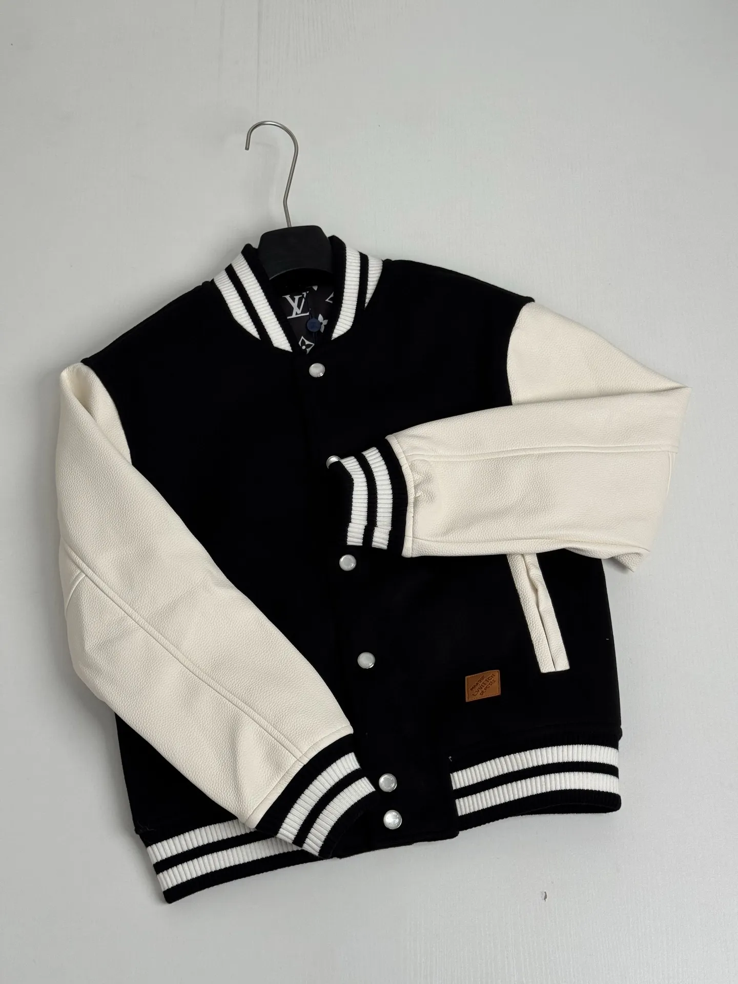 Leather-Trimmed Embroidered Varsity Jacket D34018677 — view 3